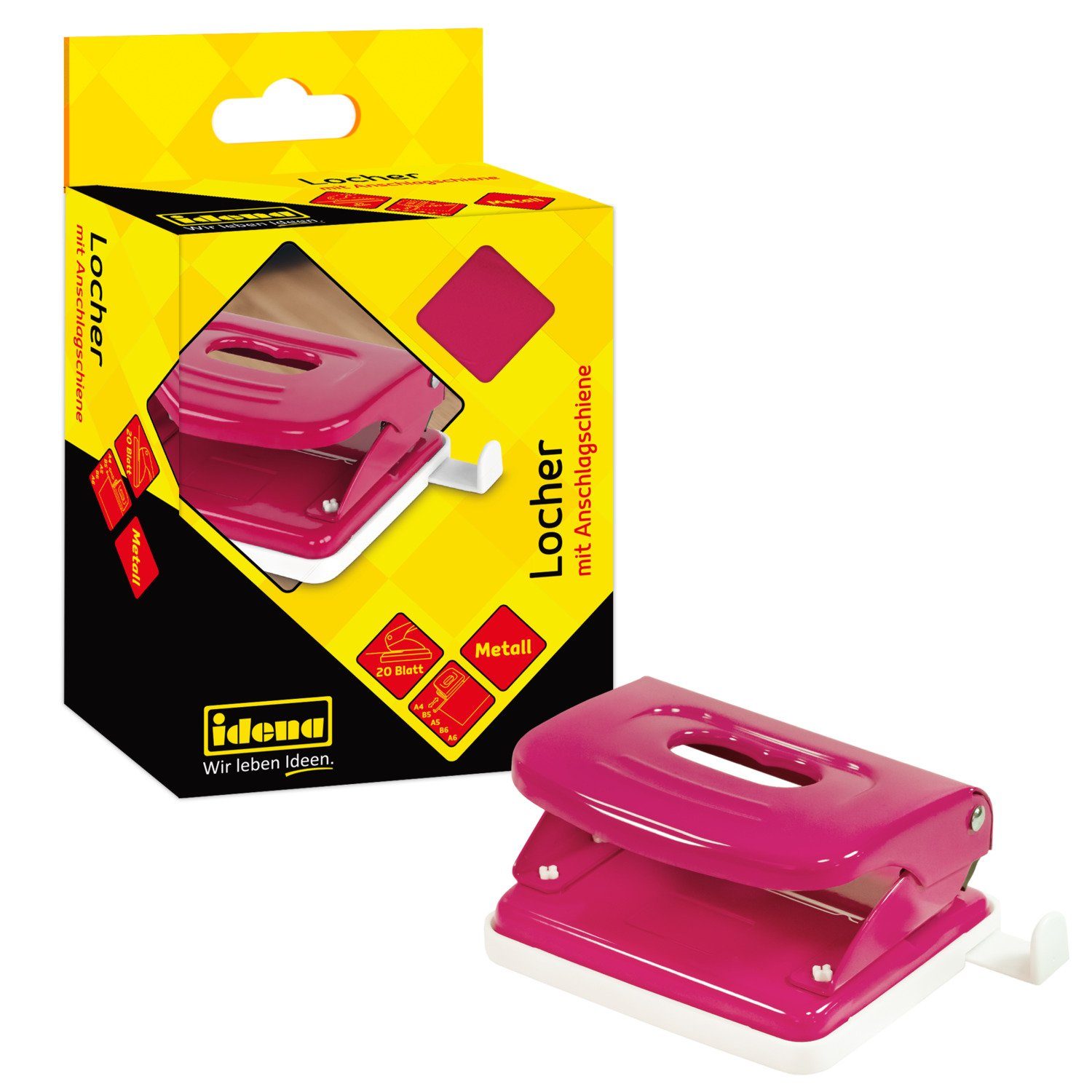 Idena Lochstanzer Idena 11541 - Перфоратор aus Metall, Anschlagschiene mit Formatanzeige