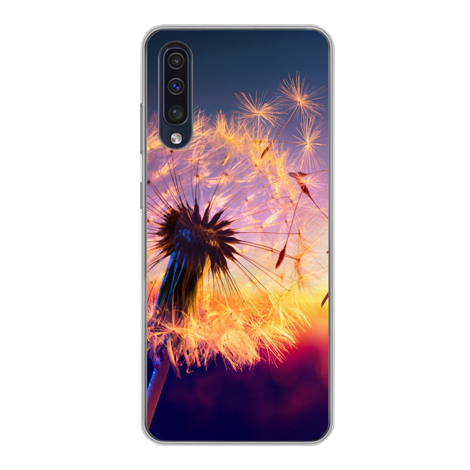 MuchoWow Handyhülle für Samsung Galaxy A30s Löwenzahn - Blumen - Sonnenuntergang - Horizon, Smartphone-Bumper, Print, Handy Schutzhülle Dünn