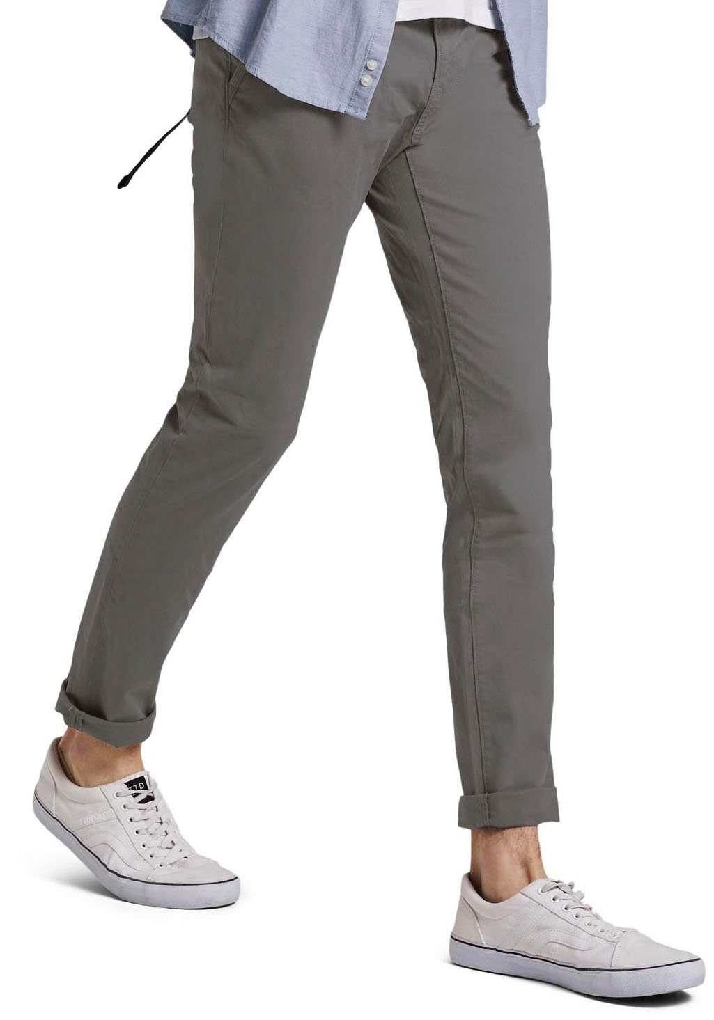 TOM TAILOR Denim Chinohose (mit Gürtel) leicht vorgewaschen
