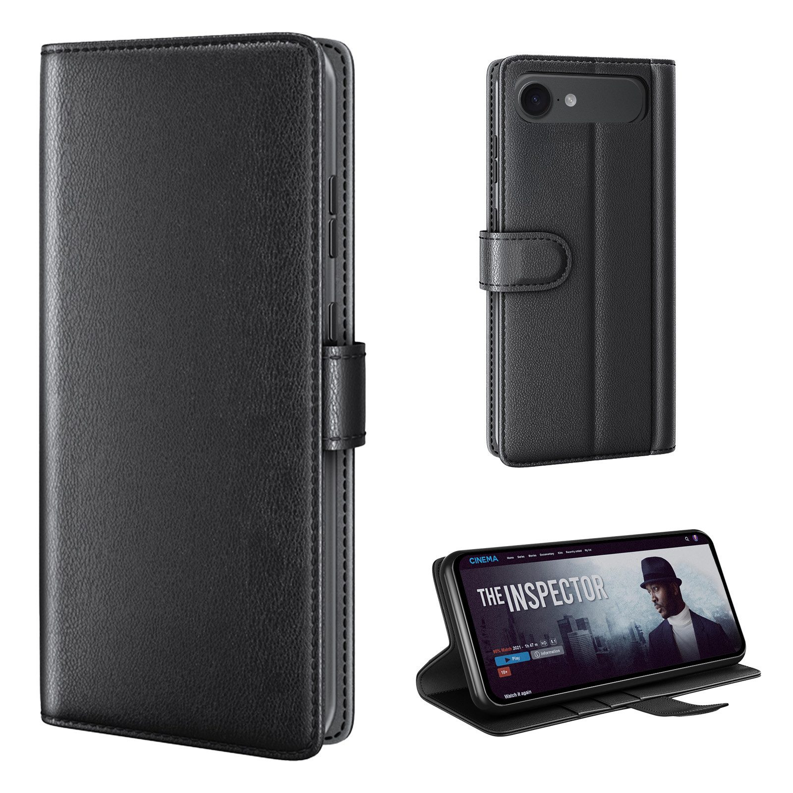 Tec-Expert Handyhülle Echtleder Hülle für Apple iPhone 17 Air, Cover Klapphülle Case mit Kartenfächern und Geldfach aufstellbar