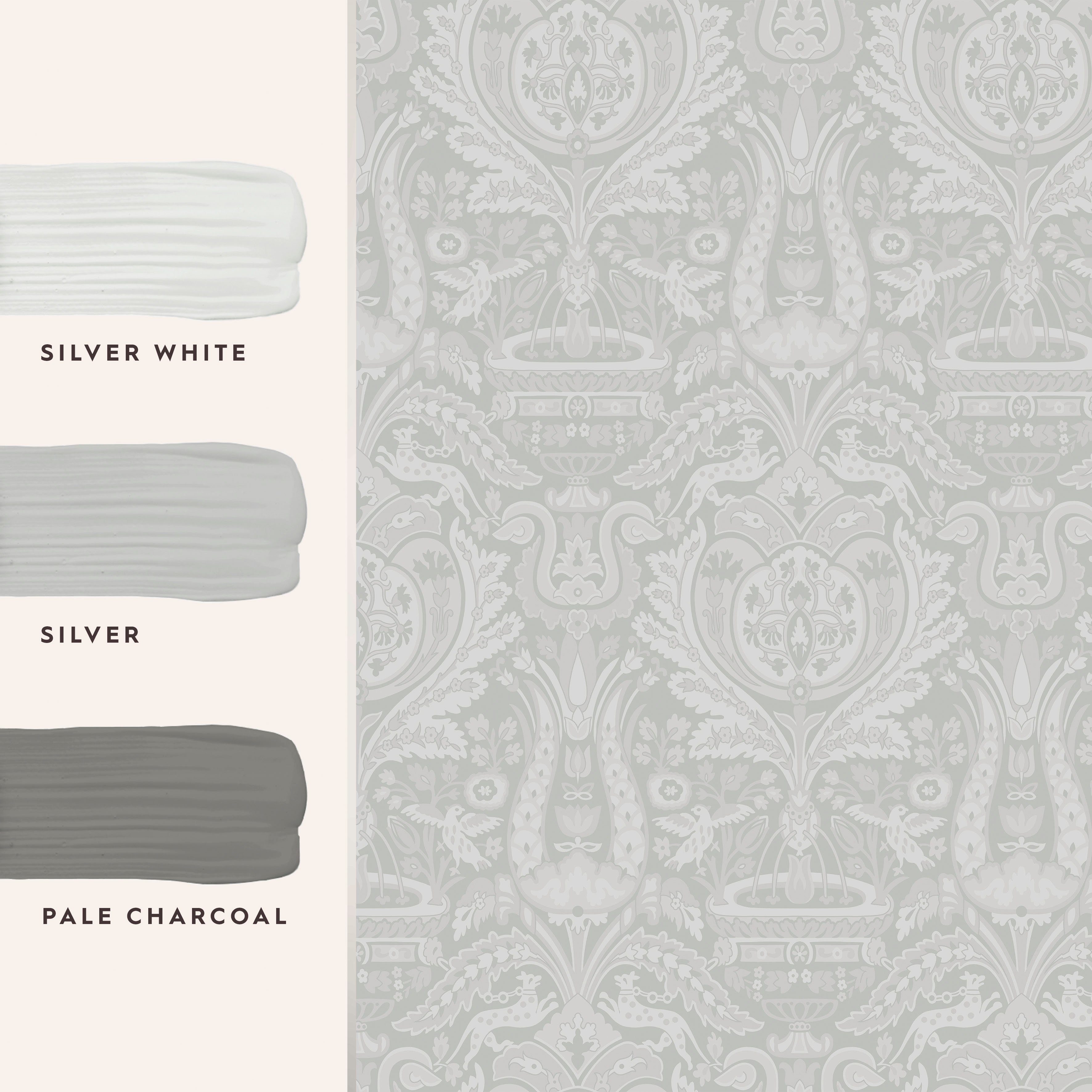 shades, Quality matt, MATT L EMULSION Wandfarbe Paint White Silver 2,5 ASHLEY LAURA grey Fine