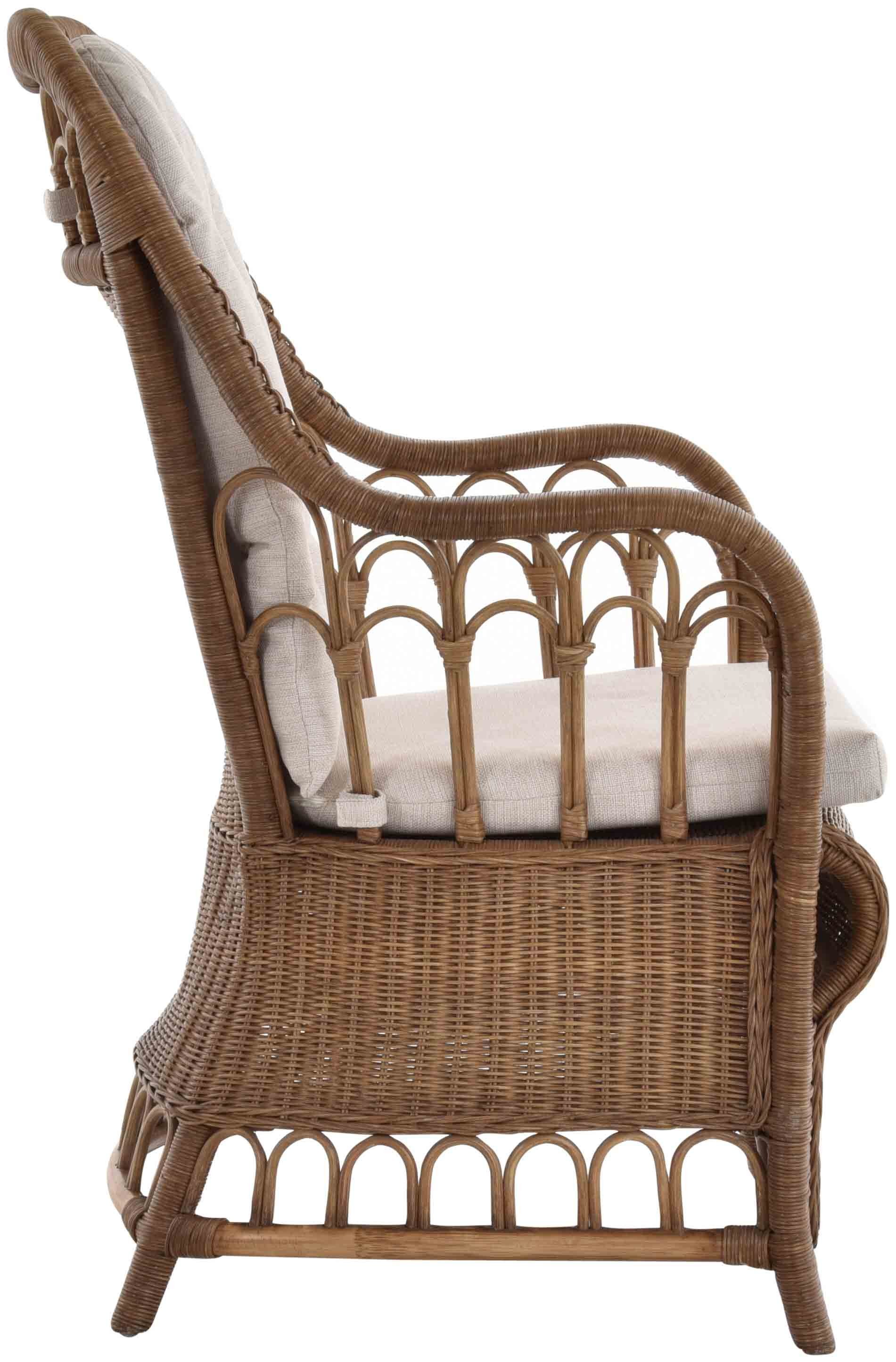 Hohe Krines Esszimmerstuhl Esszimmer Rückenlehne Rattan Hell 2er Rattanstuhl Stuhl Home Armlehnstuhl (2 Armlehne Braun St), Set