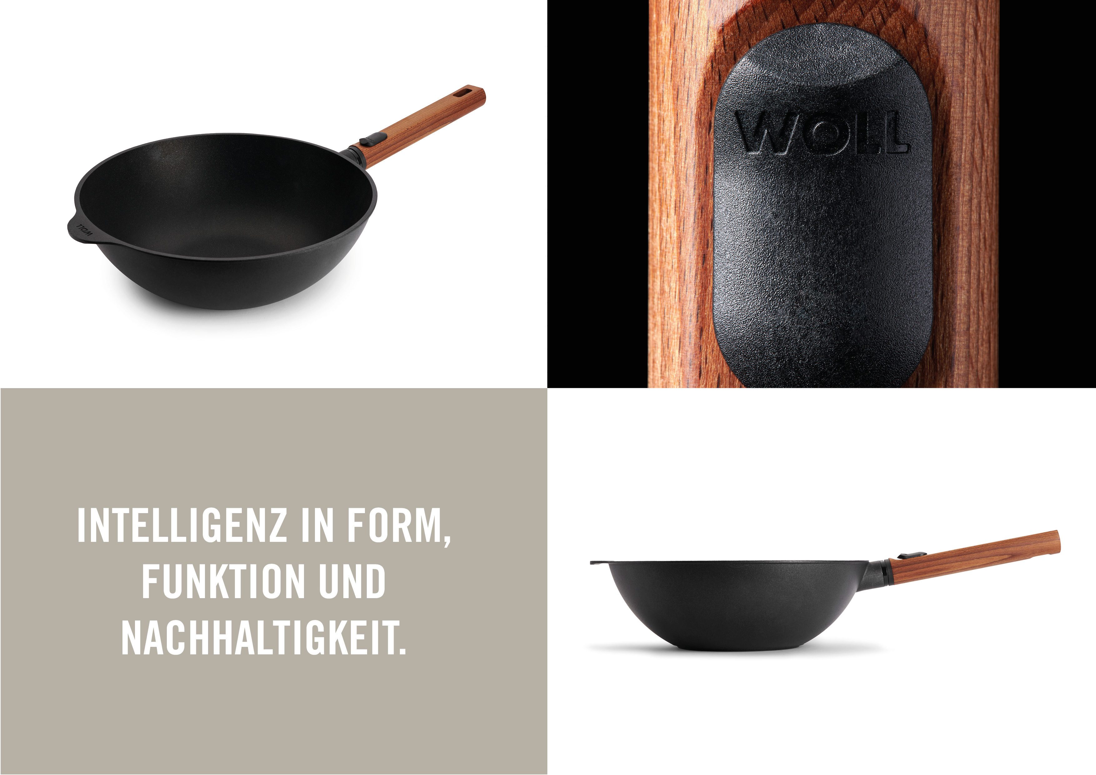 WOLL Wok Eco Logic QXR Guss-Wok- und Rührpfanne, Aluminiumguss (1-tlg), PFAS-freie Diamond-QXR - Beschichtung