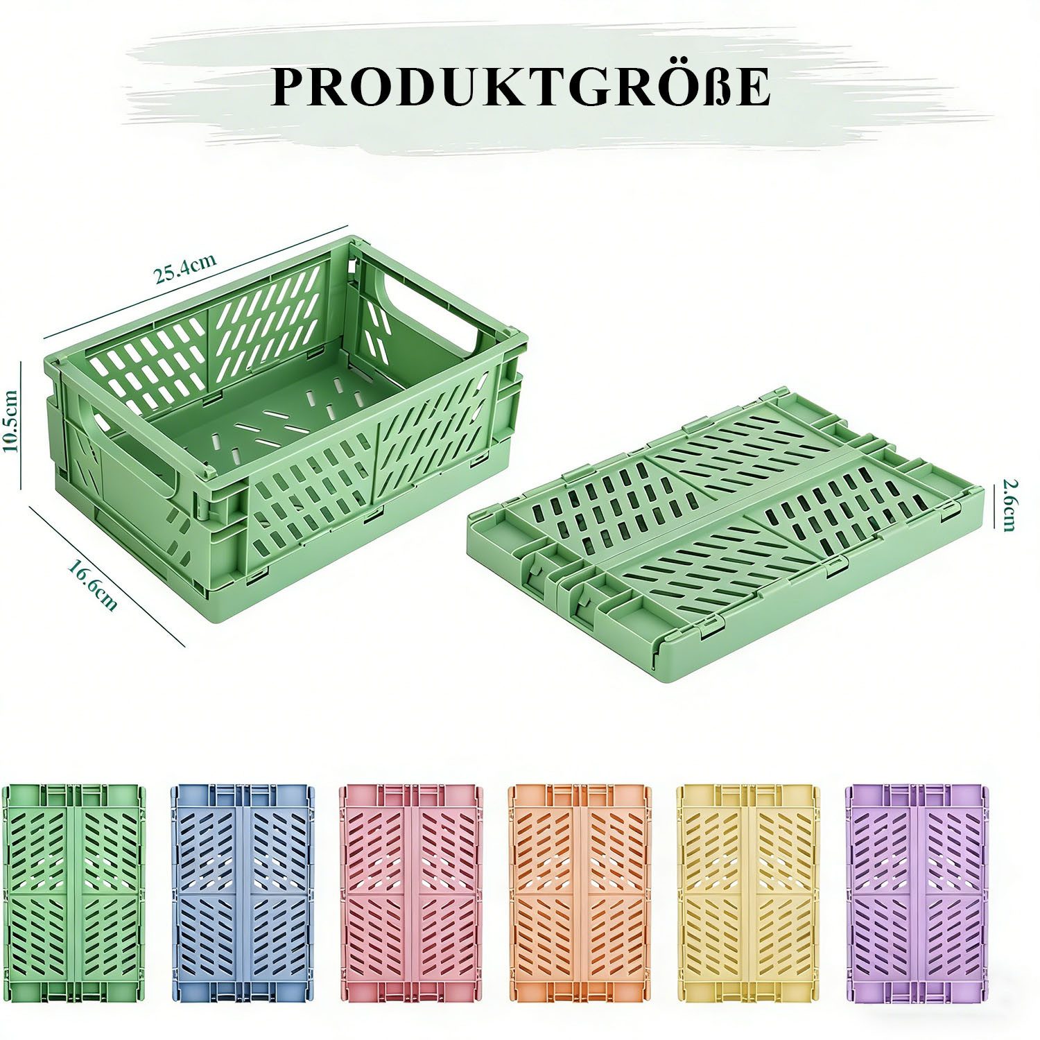 SURFOU Aufbewahrungsbox Klappbox 6 Stück Klappkorb Körbchen Faltbar Stabil 25 * 16 * 10cm (6 St), Klappkorb Faltbar Klappboxen für Küche Kinderzimmer Büro