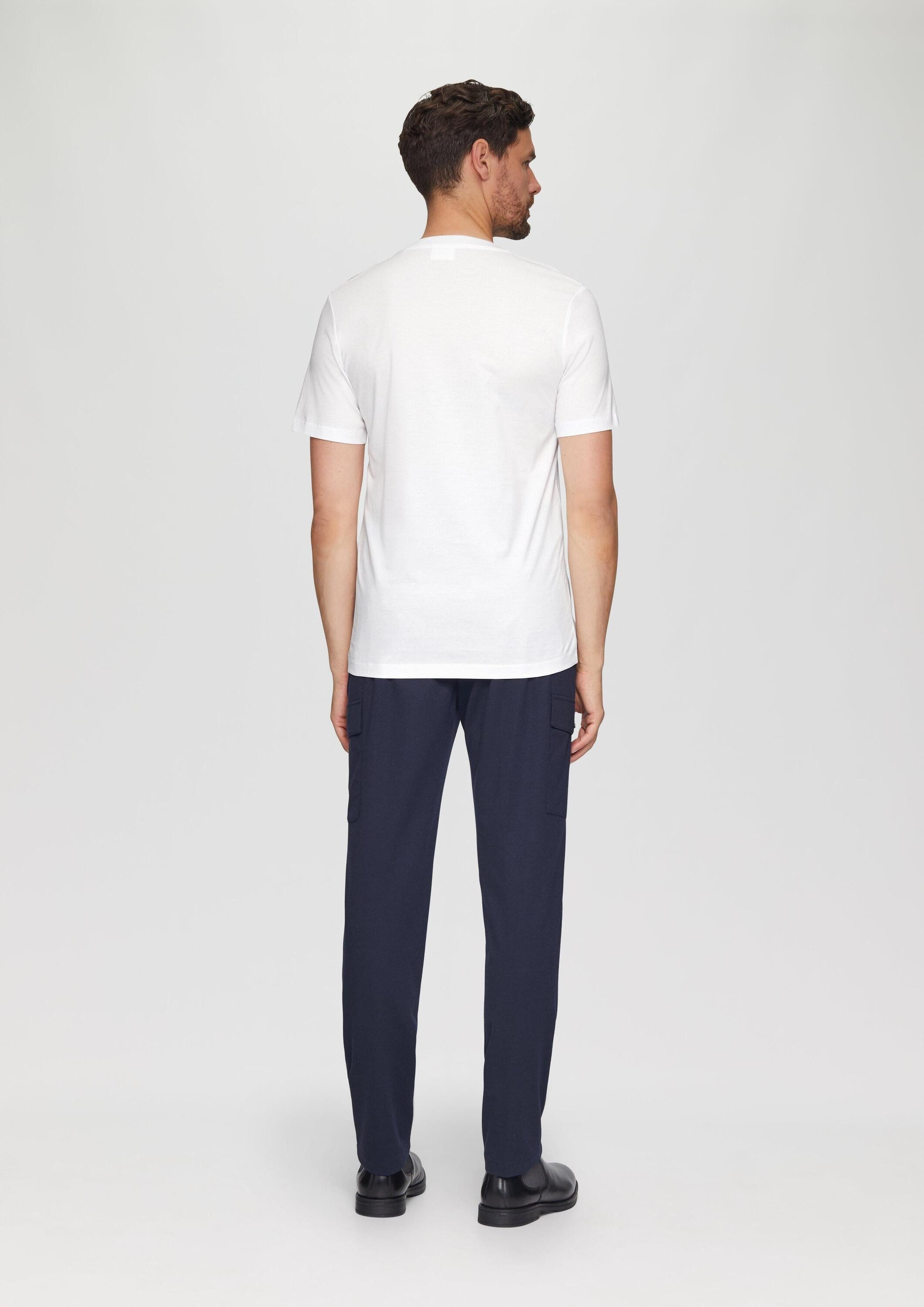 s.Oliver Kurzarmshirt T-Shirt Jerseyshirt im Slim Fit aus merzerisierter Baumwolle