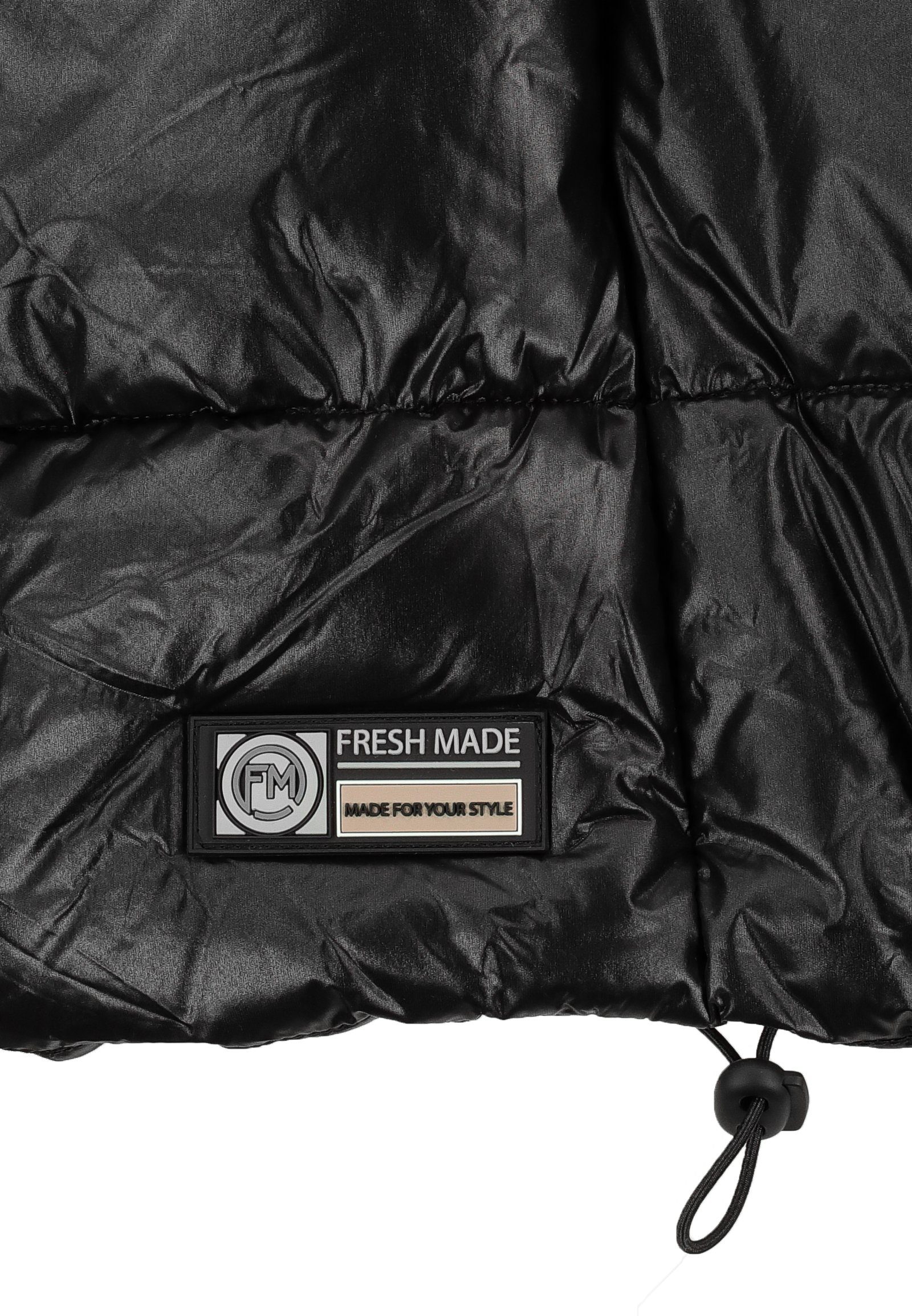 Fresh Made Steppweste Lange Stepp weste Kapuze Übergangs Herbst Frühlings Weste Windbreaker
