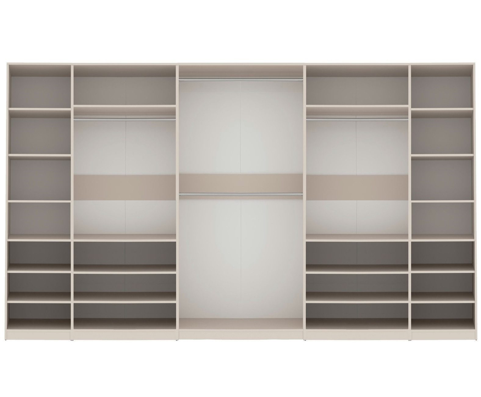 Marmex Möbel Mehrzweckschrank-Set TRES SET X großer Kleiderschrank mit Eckgarderobe Ankleidezimmer, (5-St), 4 Kleiderstangen, Einlegeböden, Stauraum