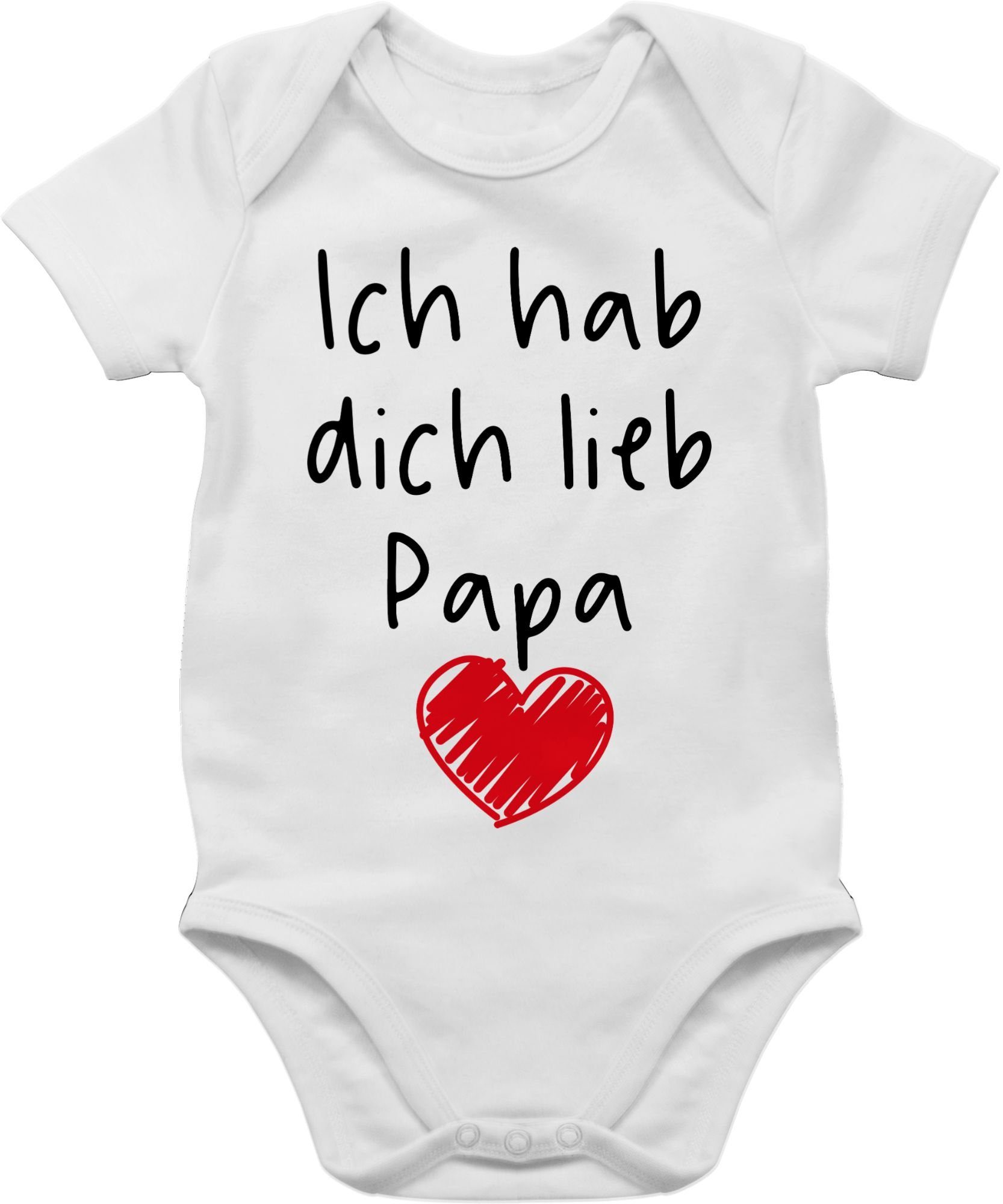 Shirtracer Shirtbody Ich hab dich lieb Papa Herz schwarz Geschenk Vatertag Baby 1 Weiß