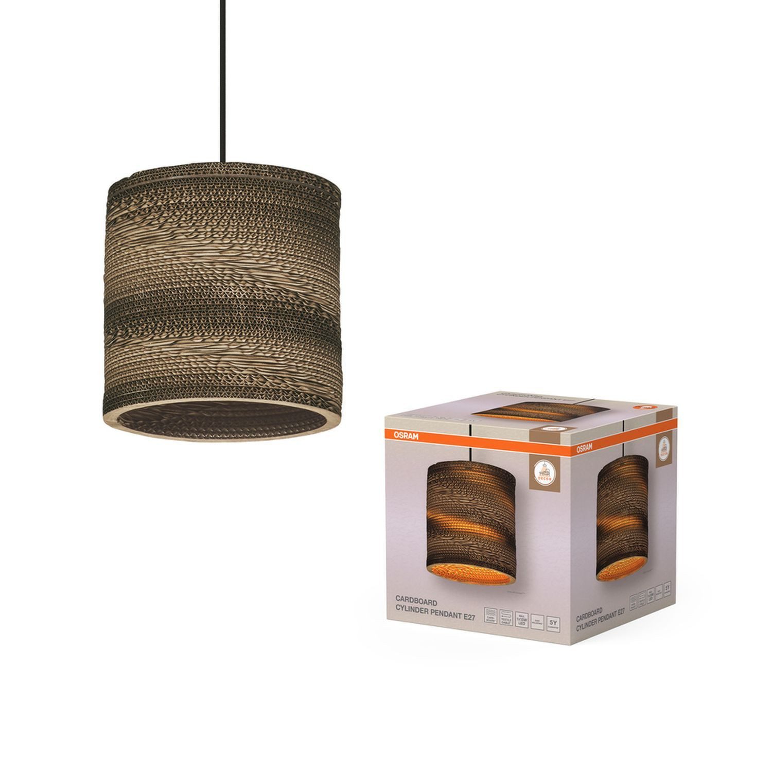 Licht-Erlebnisse Pendelleuchte GERA, ohne Leuchtmittel, H: max. 130 cm Ø 25 cm rund E27 Modern