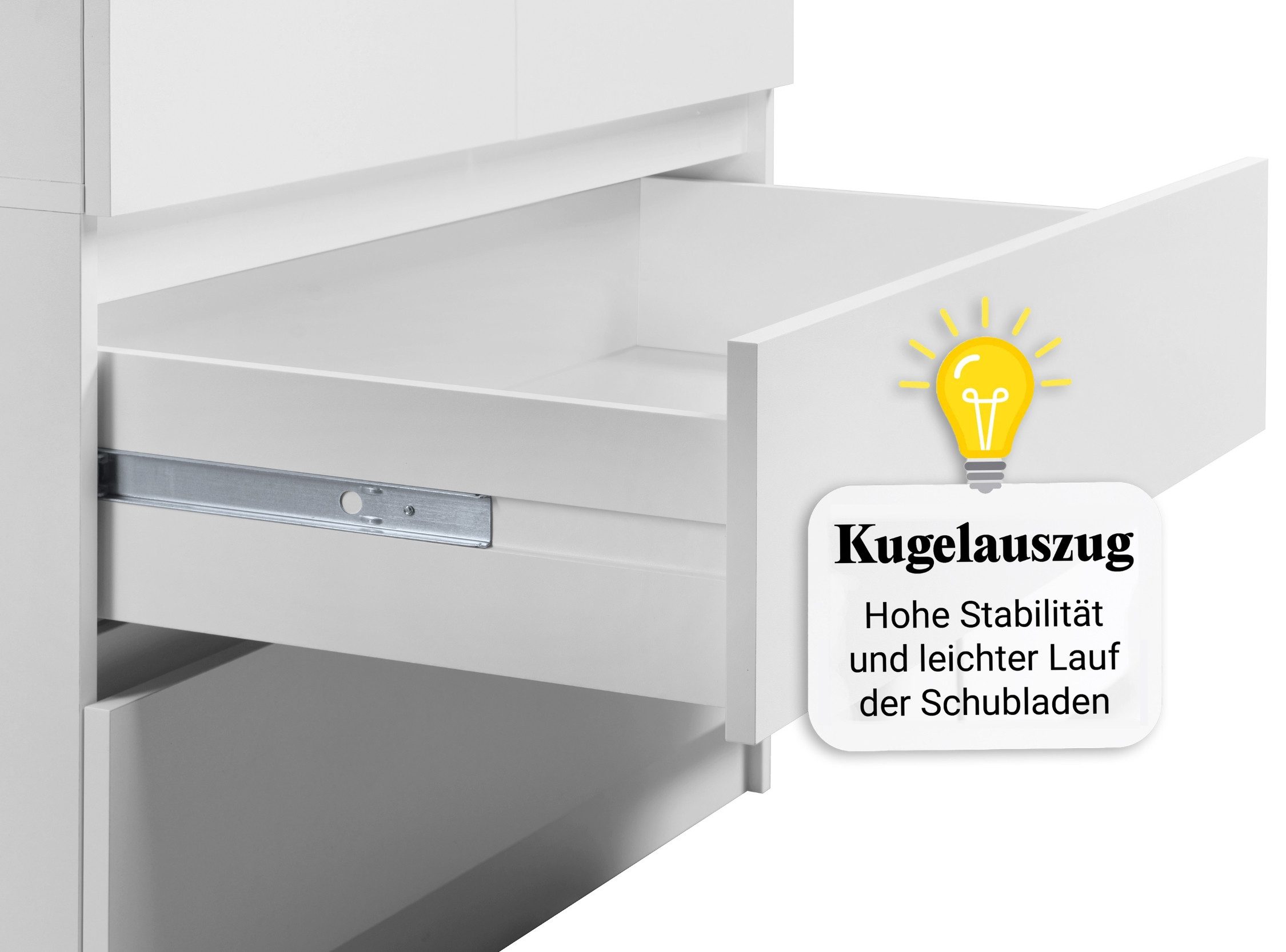 Home Collective Kleiderschrank mit 2 Türen, 3 Einlegeböden und 2 Schubkästen in Weiß (Schrank Garderobenschrank für Schlafzimmer, Kinderzimmer, Flur, Keller) Kl – Bild 5 von 5