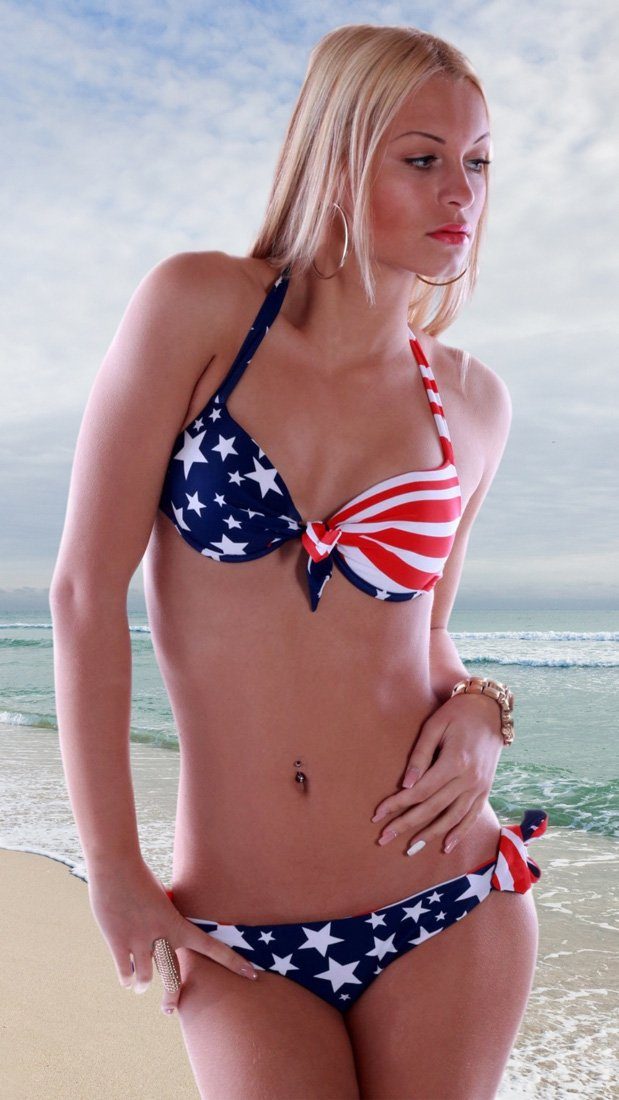 Charis Moda Bandeau-Bikini Neckholder Bandeau Bikini American Beach Style