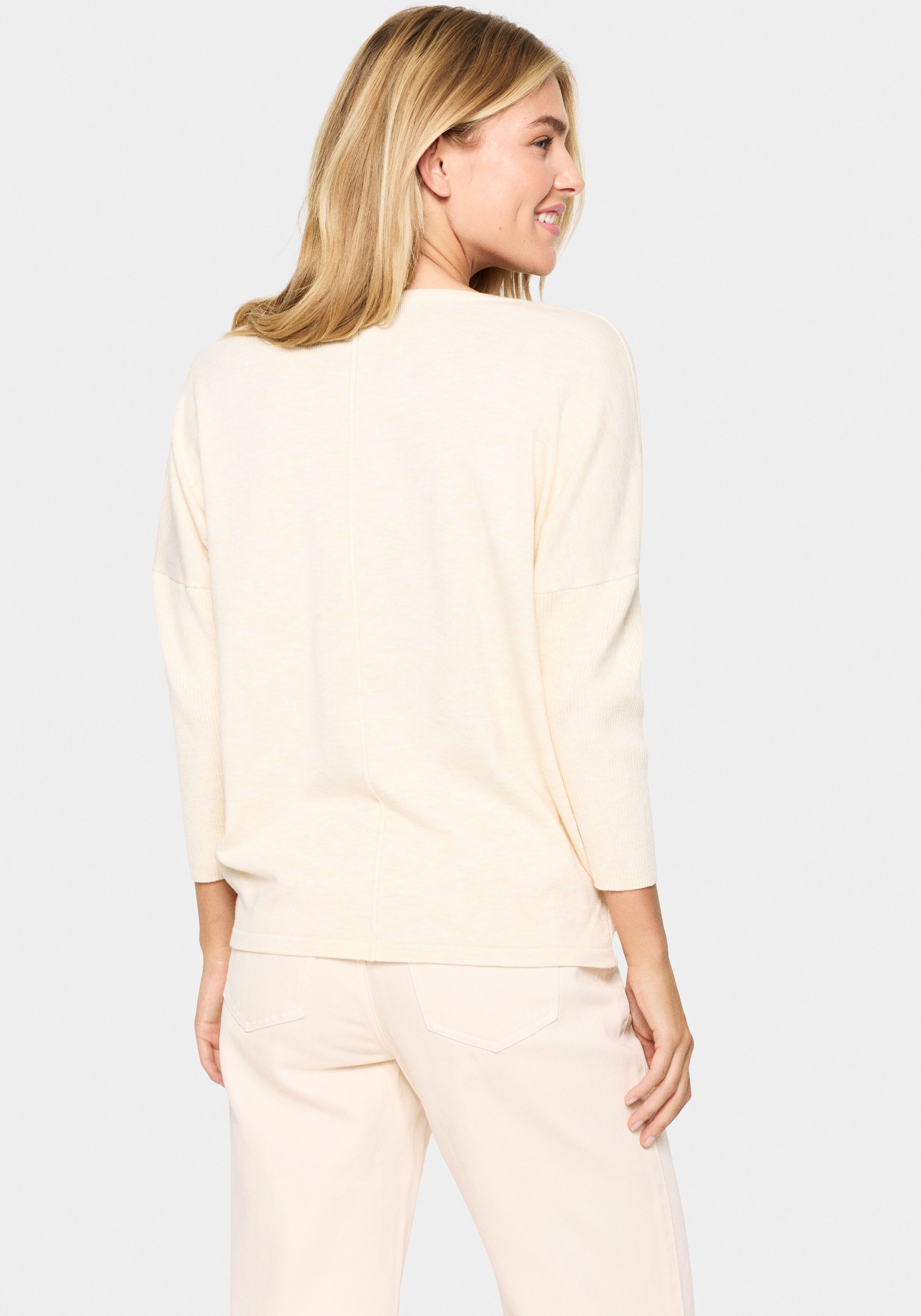 Saint Tropez Rundhalspullover A2561, MilaSZ R-Neck Feinstrick mit Viskose, günstig online kaufen