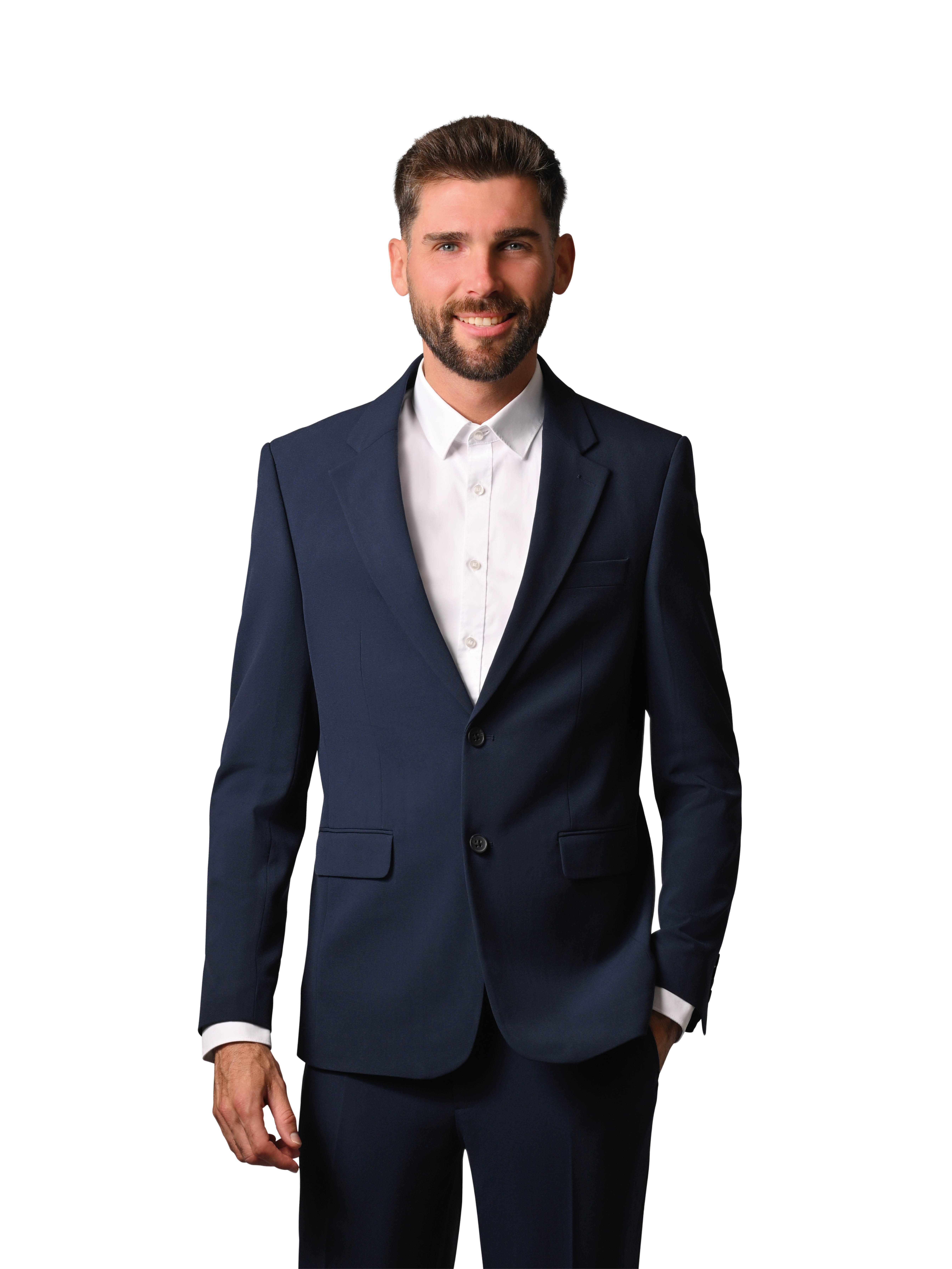 Hirschthal Anzugsakko Herren 2-Knopf Business Sakko Slim-Fit in eleganten Design, mit Kleidersack