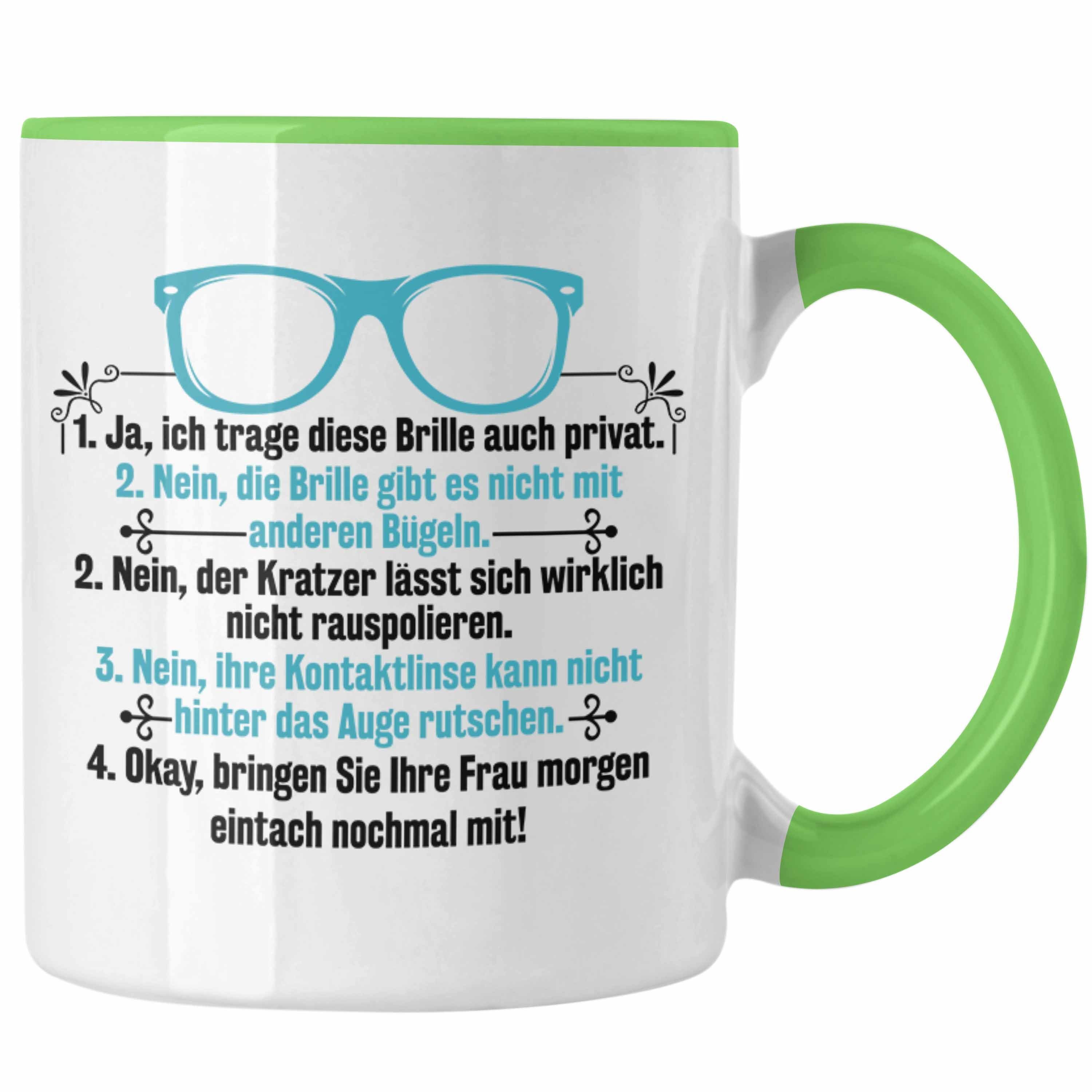 Trendation Tasse Trendation - Augenoptiker Tasse Geschenk Brillenverkäufer Lustiger Spruch Geschenkidee Optiker Grün