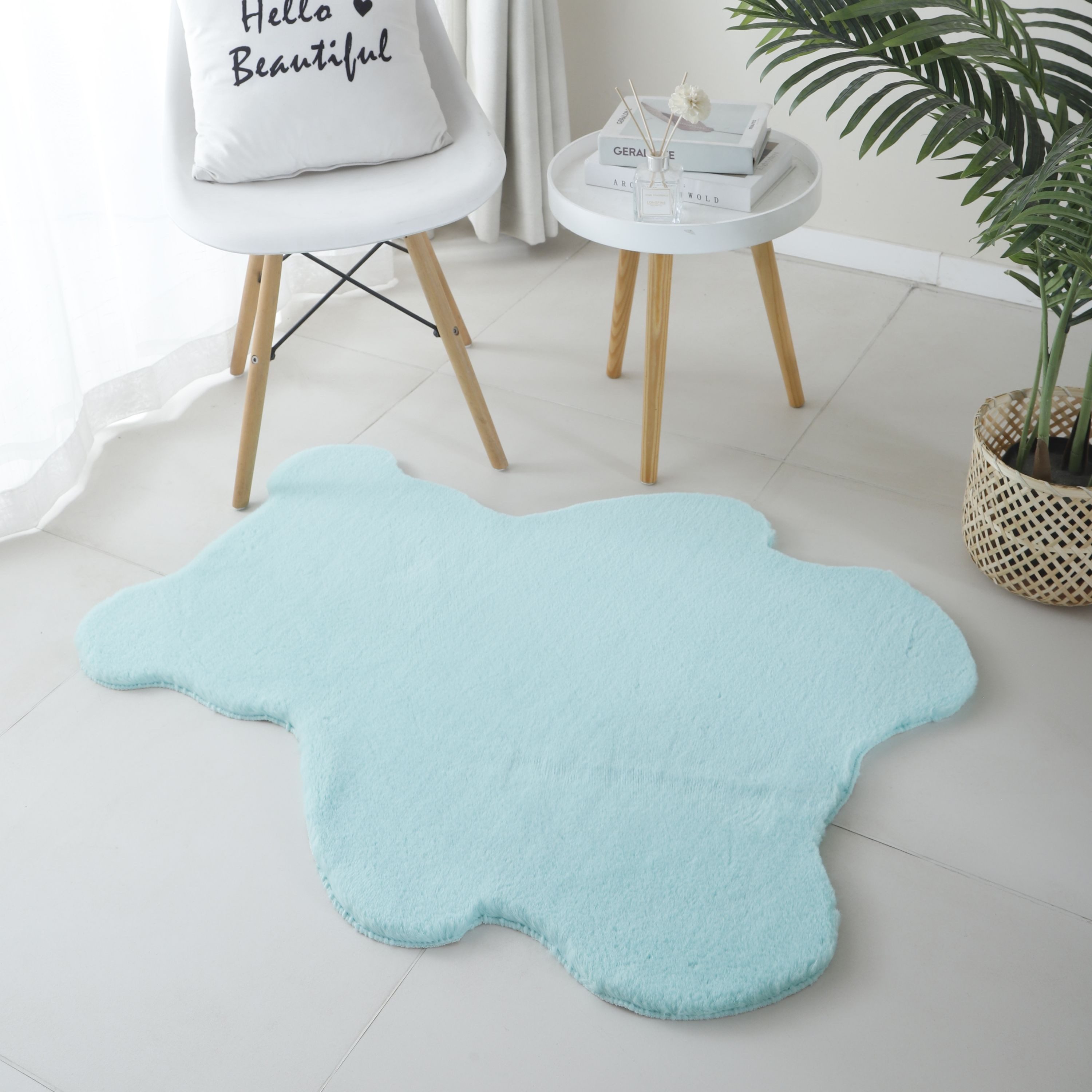 Carpettex Fellteppich Bär Form, Läufer, Höhe: 25 mm, Teppich Plüsch Einfarbig Bärform Kunstfell Kinderzimmer