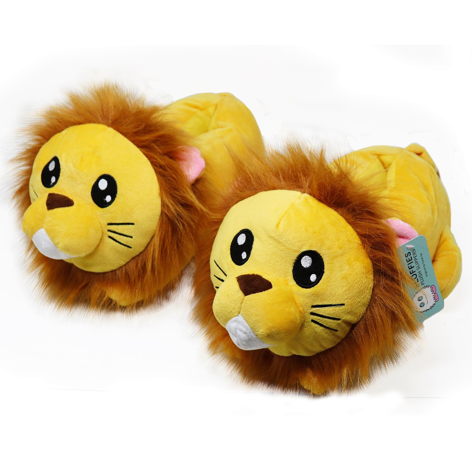 Close Up Löwe Plüsch Домашняя обувь SLOFFIES Lion Slippers Plüsch Домашняя обувь