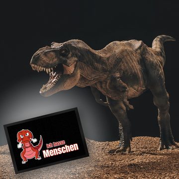 Fußmatte T-Rex Fußmatte in 35x50 cm mit Spruch Ich hasse Menschen, speecheese