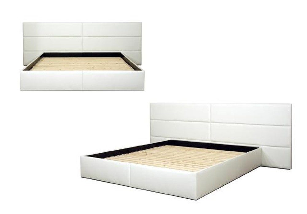 JVmoebel Polsterbett Elegantes Polsterbett in Grau mit Wandpolster und Kopfteil, Made in Europa