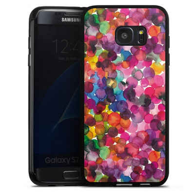 DeinDesign Handyhülle »bunt Punkte Wasserfarbe Overlapped Watercolor Dots«, Samsung Galaxy S7 Edge Silikon Hülle Bumper Case Handy Schutzhülle