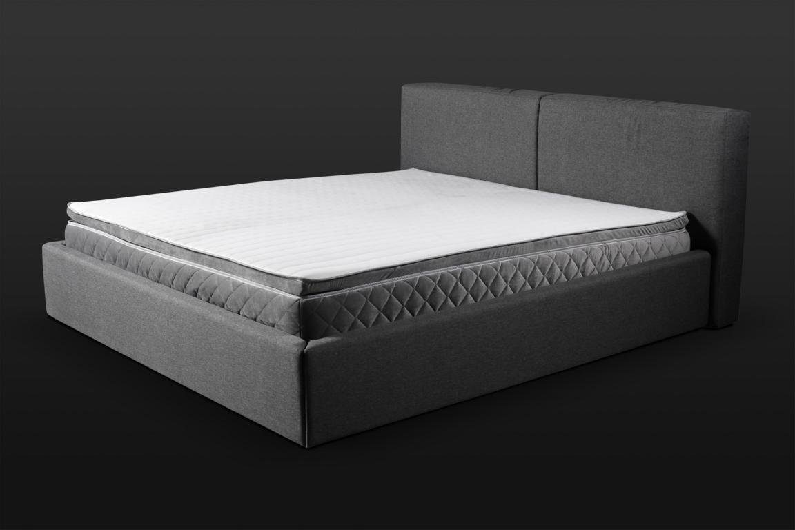 (Bett) Polster JVmoebel Eleganter Bettkasten Graues Stoff Betten Bett Doppelbett Design
