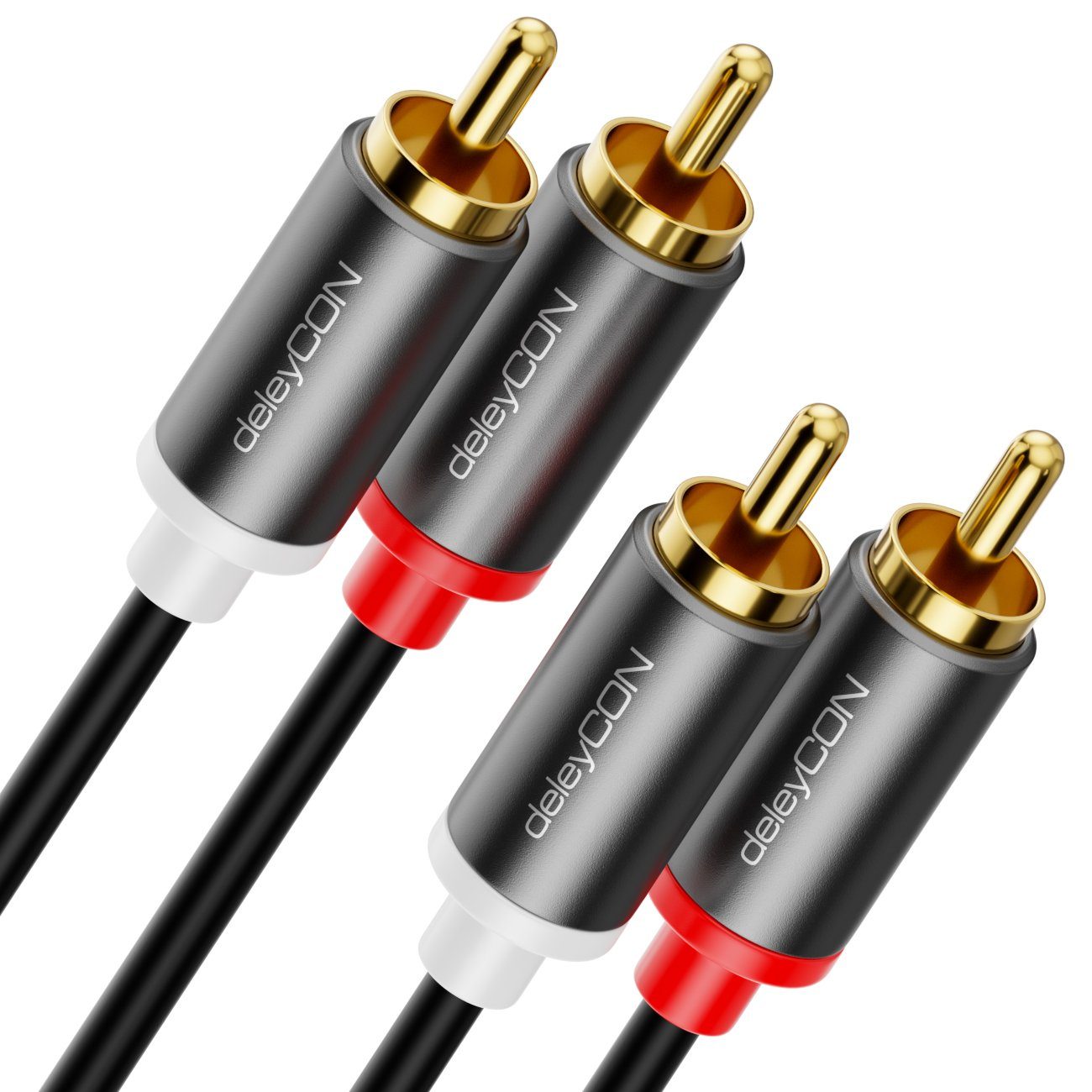 deleyCON deleyCON 1m Cinch Kabel RCA HiFi Audio Kabel Audiokabel Heimkino Audio- & Video-Kabel