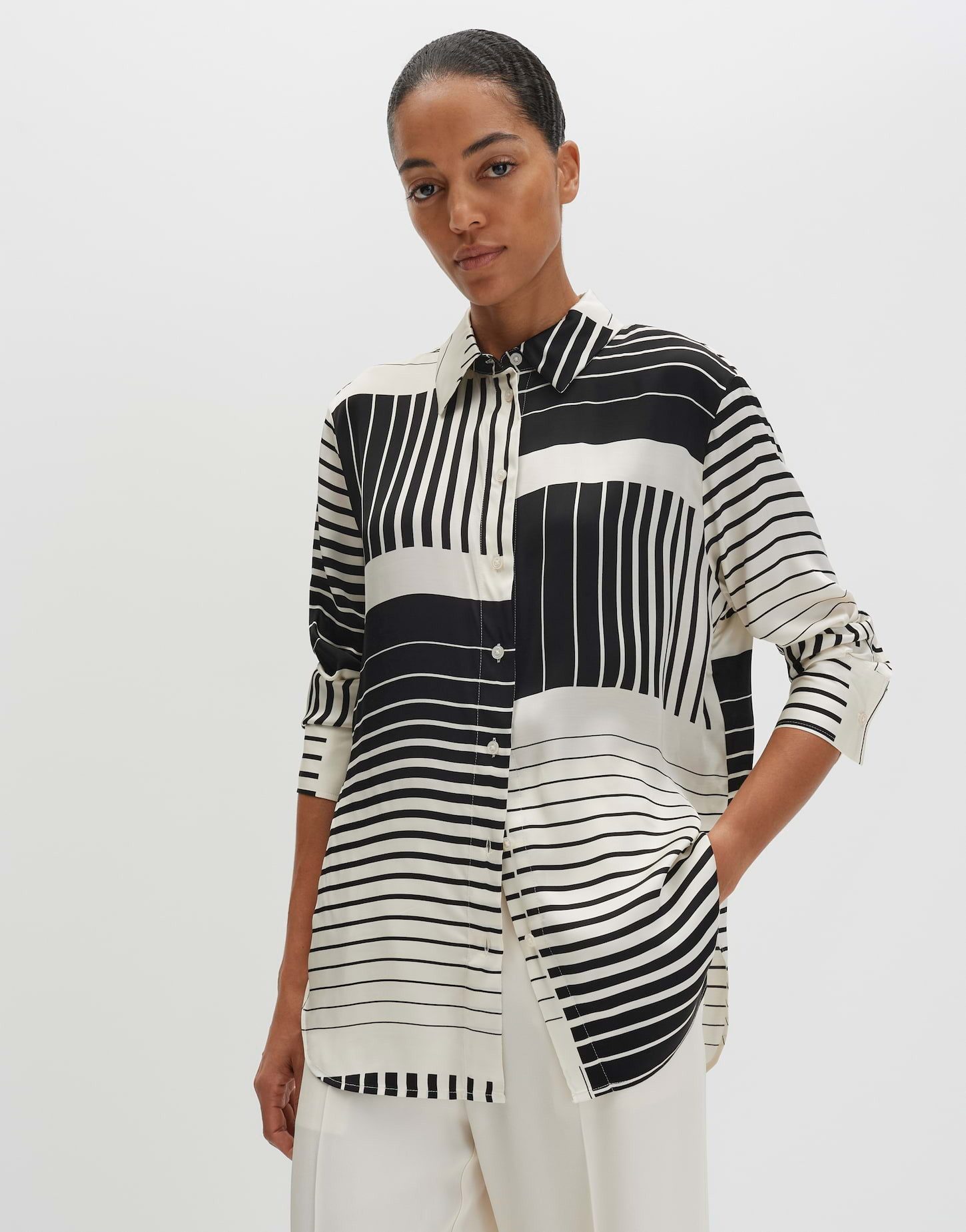 someday Langarmbluse ZANUARY Loose aus nachhaltigem Viskose Twill gerader Schnitt, dezente Twillstruktur, weich fließender Fall