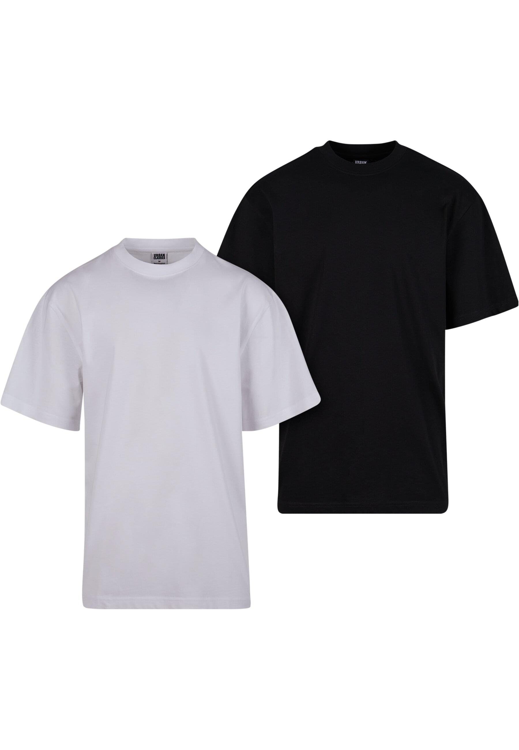 URBAN CLASSICS T-Shirt Herren Tall Tee 2-Pack (1-tlg) white black