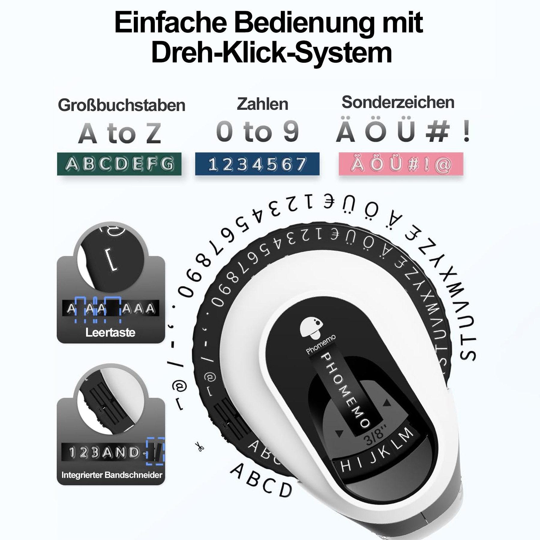 Keyura Etikettiergerät Prägegerät mit 6 Prägebändern, 3D Beschriftungsgerät Etikettendrucker, (Tragbares Handgerät für Selbstklebende Etiketten, Manuelle Etikettenprägung für Zuhause, Büro, Basteln und Hobby)