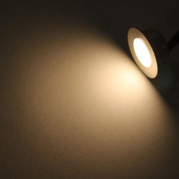 VBLED LED Einbauleuchte Mini LED-Bad-Einbauleuchte als SET, rostfreier Edelstahl, IP67, LED fest integriert, Warmweiß