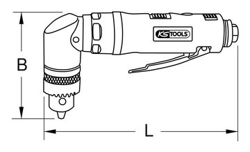 KS Tools Winkelbohrmaschine, max. 1900 U/min, 10 mm Druckluft