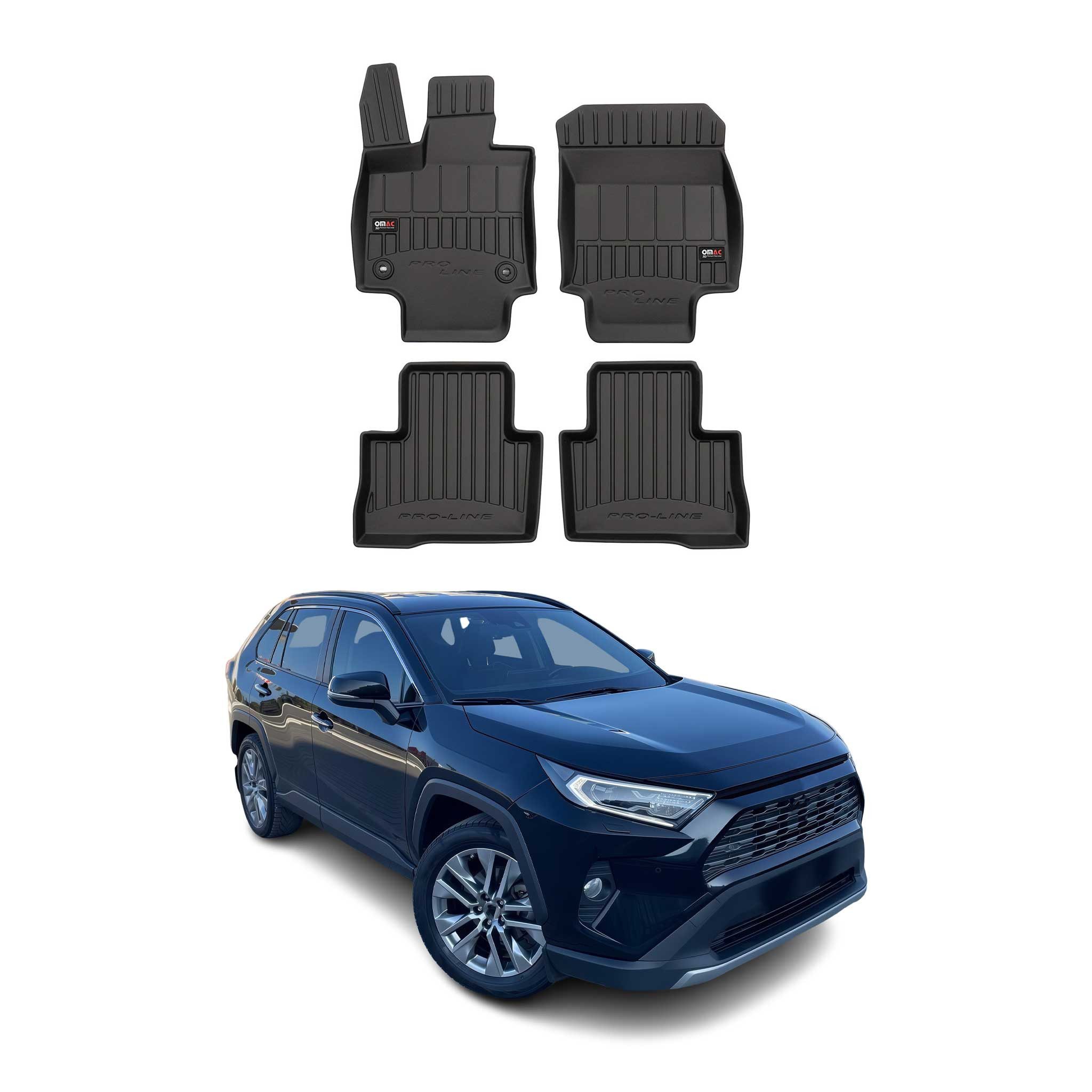 OMAC Auto-Fußmatten für Toyota RAV4 2018-2024 Hybrid Schwarz 4 tlg TPE (4 St), für Toyota RAV4 2018-2024 Hybrid Toyota RAV4 2018-2024 Hybrid, Antirutsch,Wasserfest,Einfache Installation
