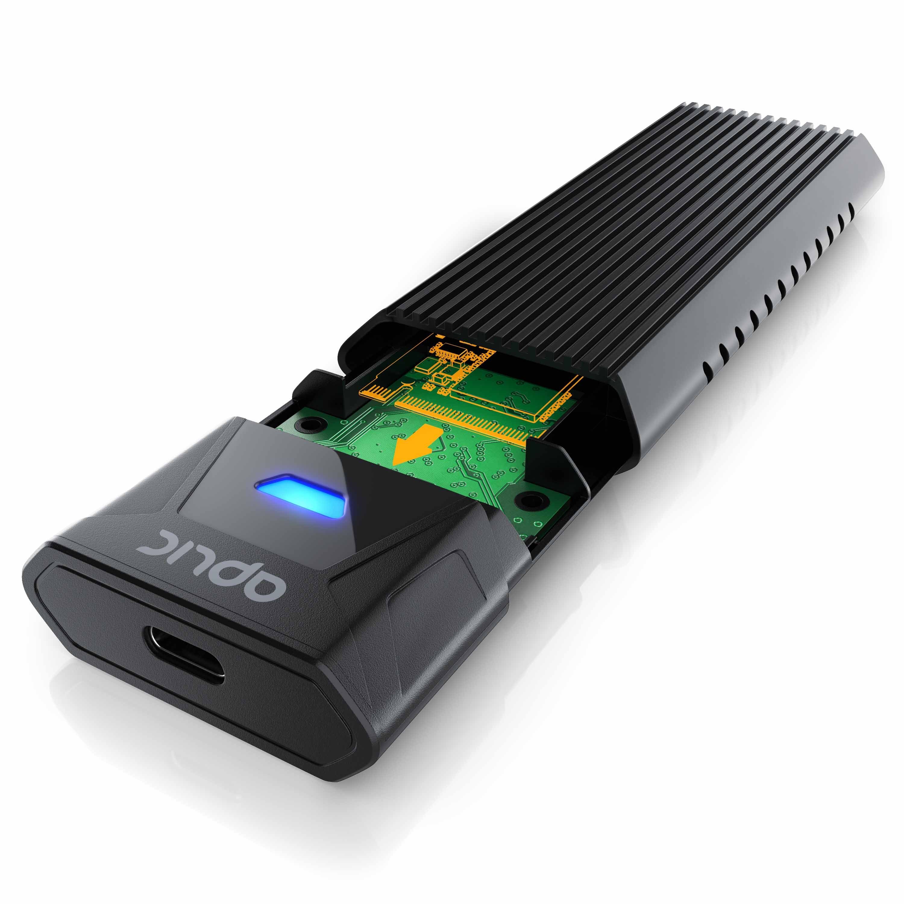 Aplic Festplatten-Gehäuse, M.2 NVMe Gehäuse USB 3.2 Gen 2, PCIe 3.0 und SATA kompatibel | Festplatten-Gehäuse