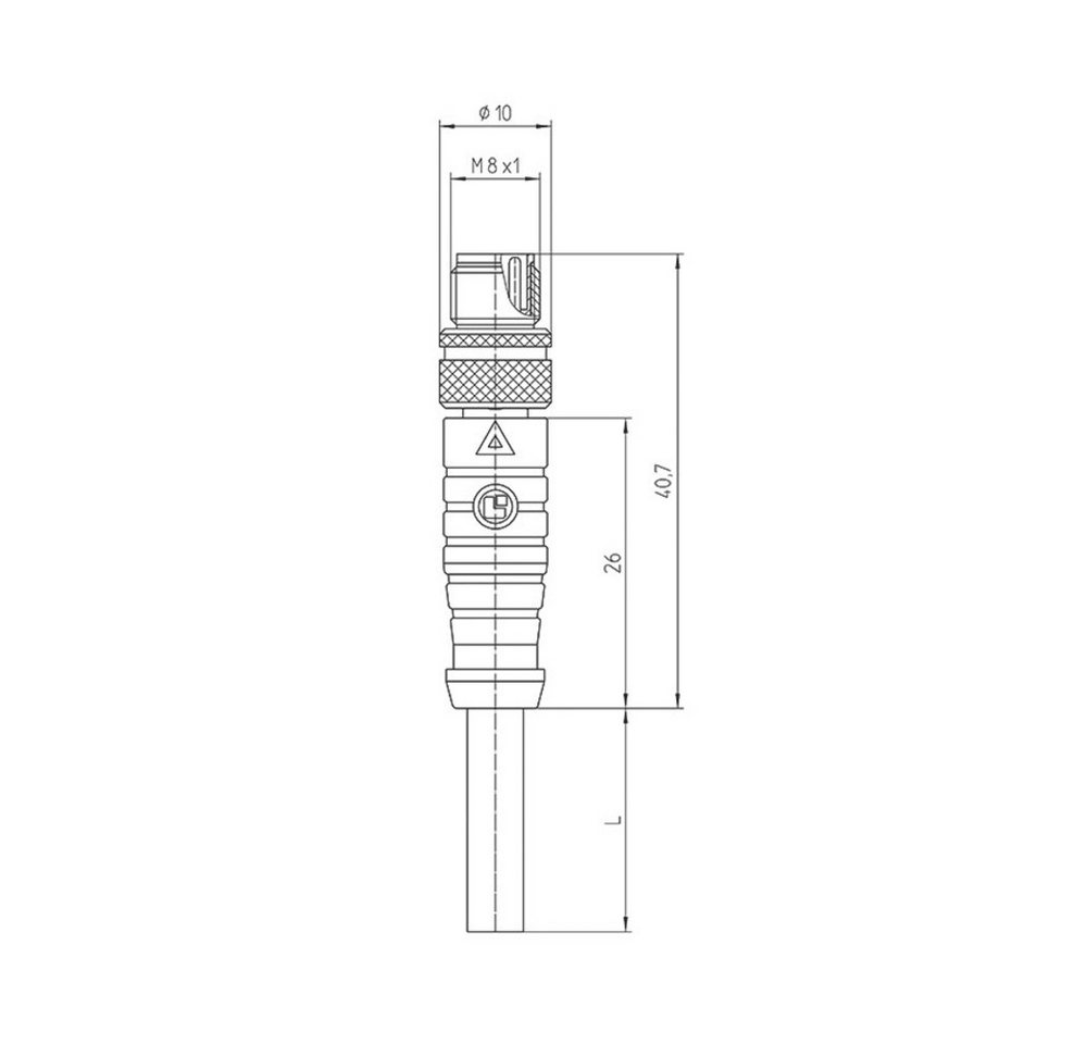 Thumbnail - Lutronic Steckdose Lutronic 1054 Sensor-/Aktor-Steckverbinder, konfektioniert M8 Stecker, 0810 04 002 2m