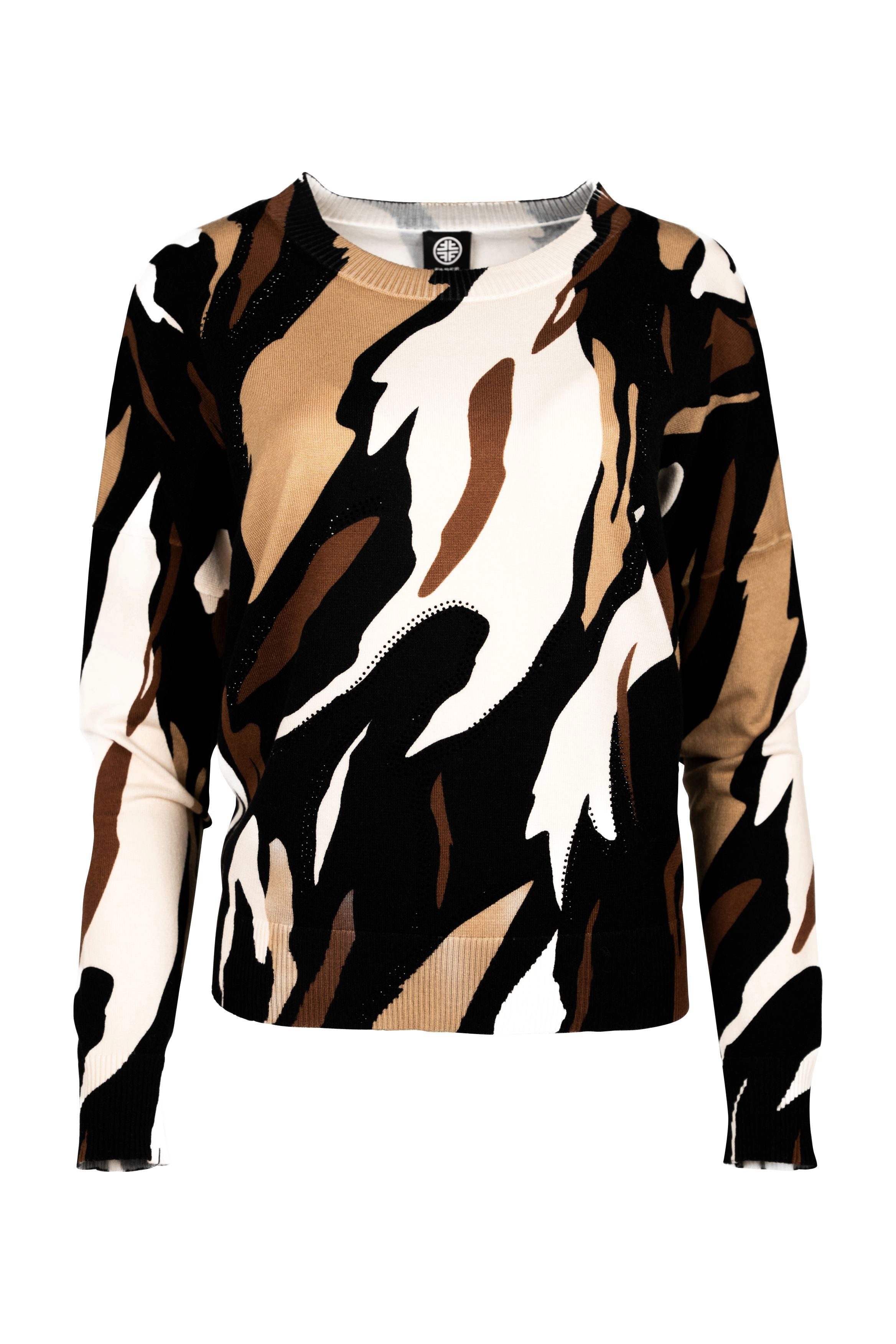 Faber Rundhalspullover Rundhalspullover mit grafischem Camouflage-Print günstig online kaufen