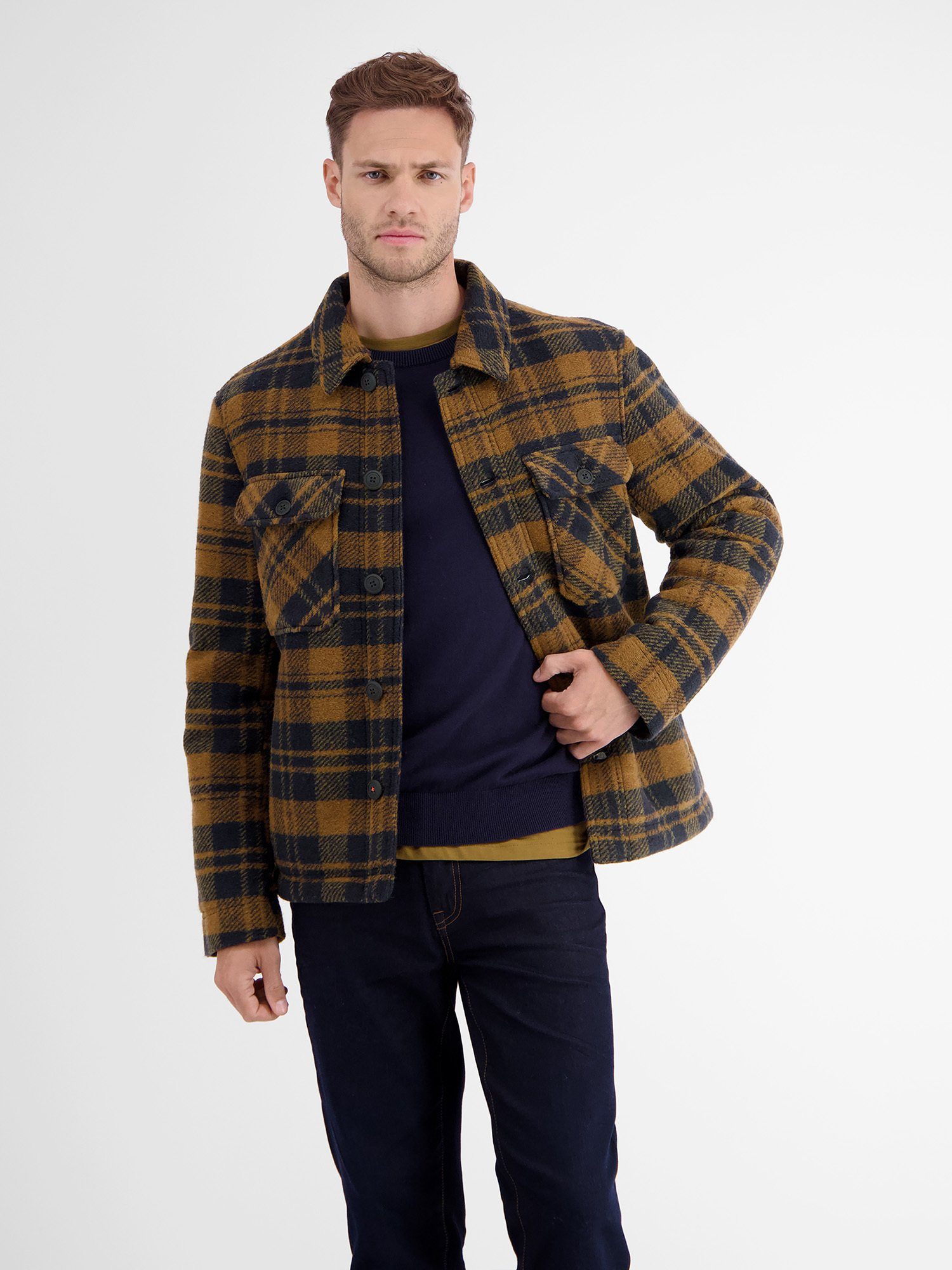 Hemdjacke LERROS Kariertes Overshirt-Jacket