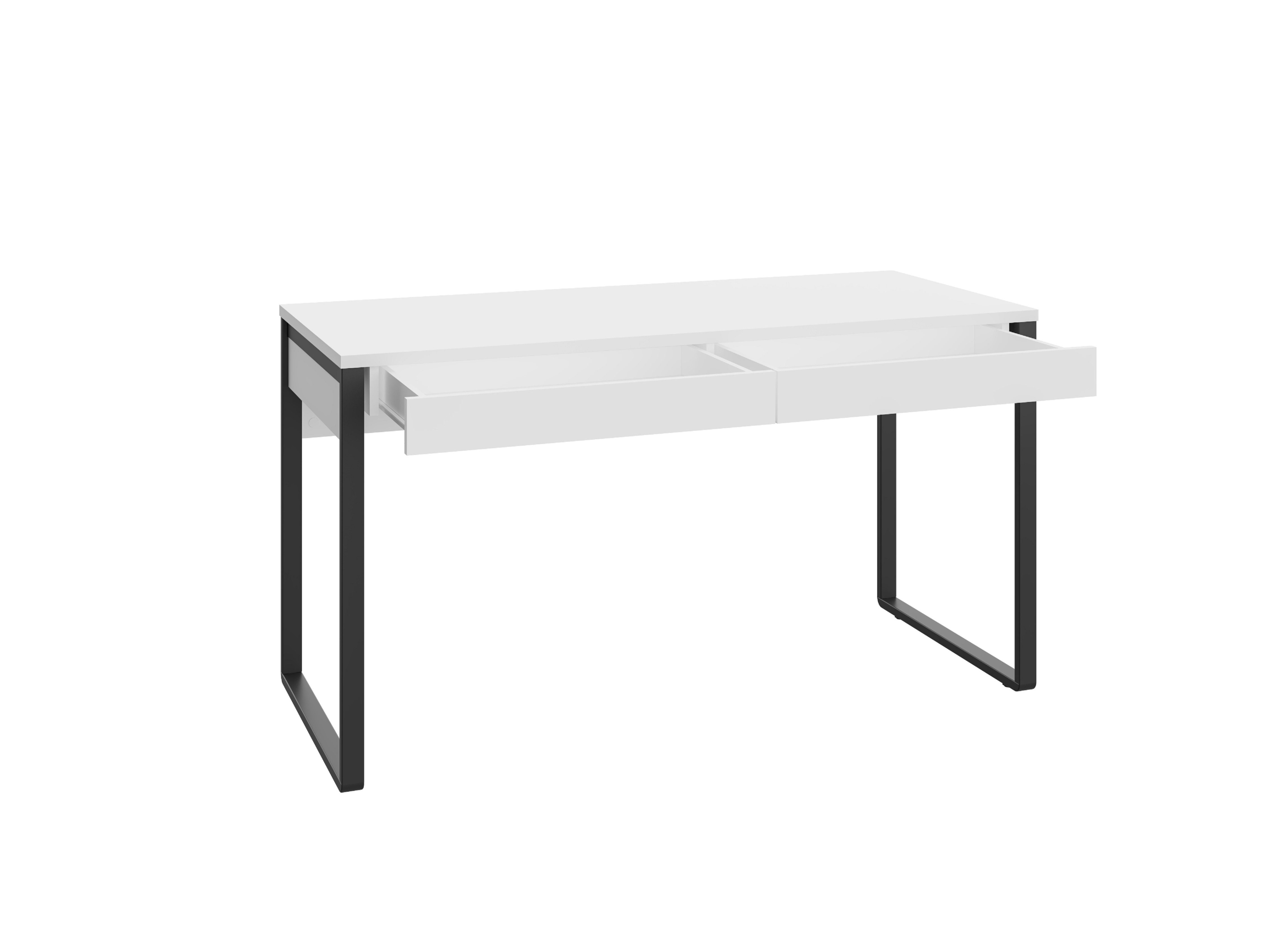 | Swema Breite Schreibtisch Tisch Schubladen 160cm weiß weiß Soft-Close-Funktion, mit Kassia,