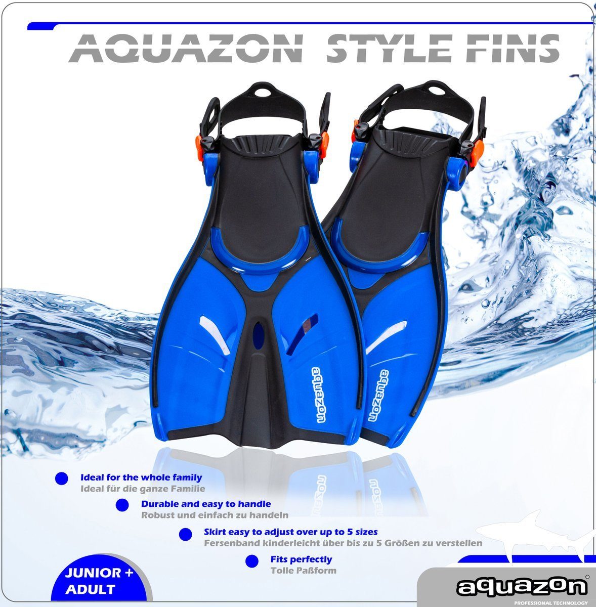 AQUAZON Flosse STYLE Taucherflossen Schnorchelflossen, blue Schwimmflossen