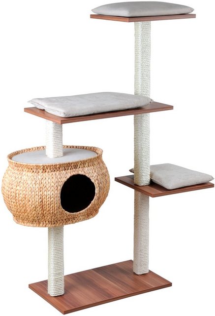 SILVIO DESIGN Kratzbaum Katzenboy Cosy, B/T/H: 40/115/130 cm, walnussdekor/sandfarben