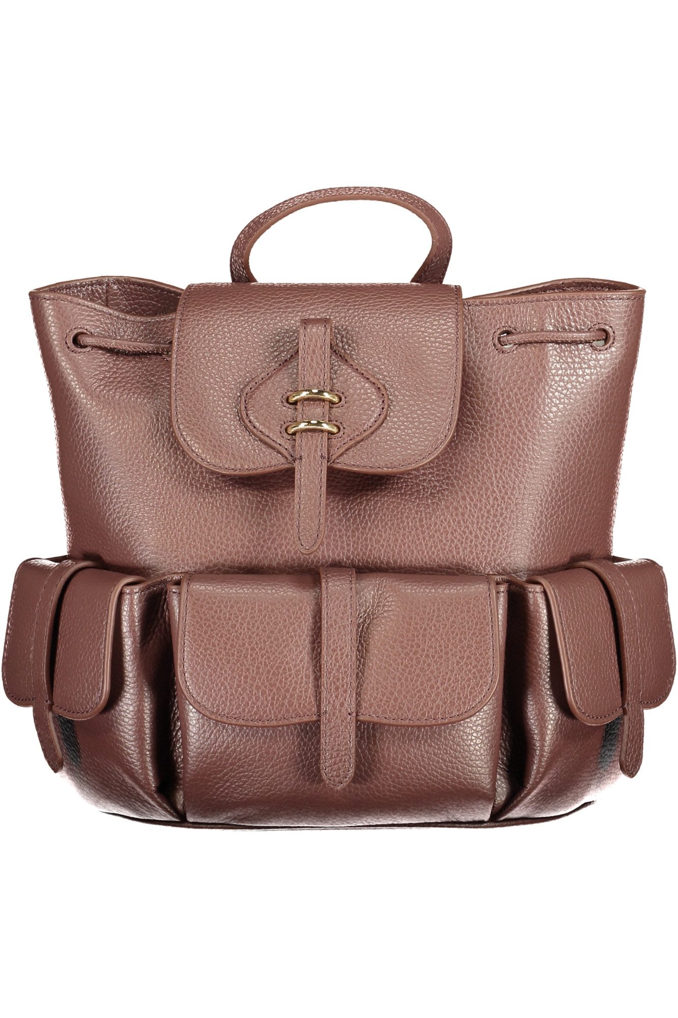 COCCINELLE Rucksack, Eleganter Damenrucksack Braun mit Kontrasten und Magnetverschluss