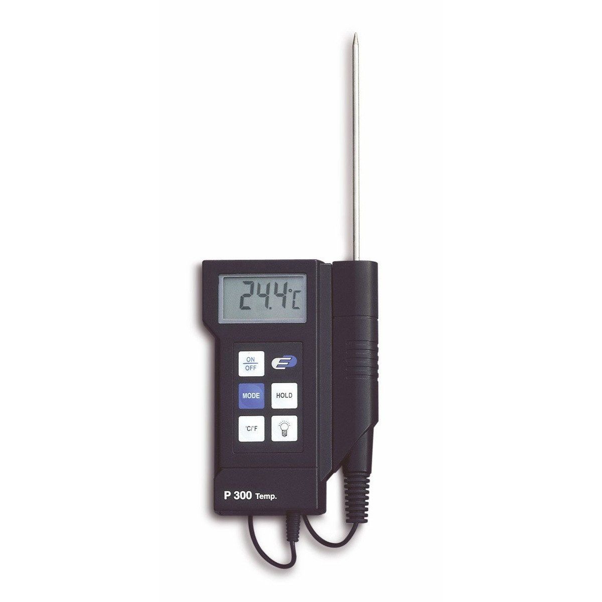 TFA Dostmann Raumthermometer Digitalthermometer P300 mit Einstichfühler für Profis, 1-tlg., Spritzwassergeschützt IP54