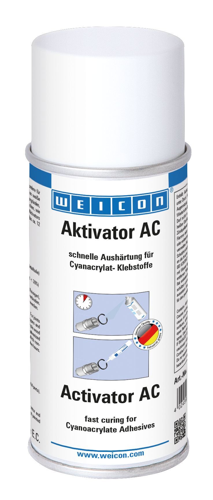 WEICON Клей момент CA-Aktivator Spray AC, (silikonfrei), acetonbasiert, Aushärtebeschleuniger für Клей момент