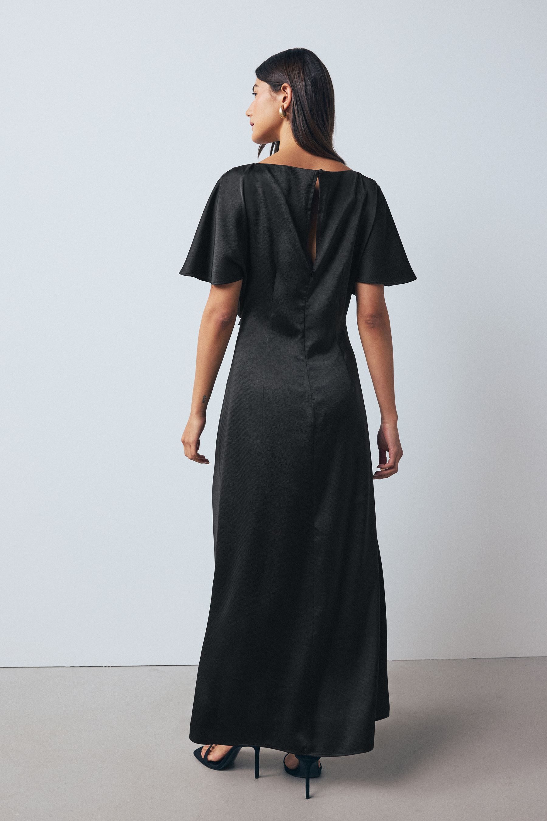 Next Midikleid Kurzärmeliges Midikleid aus strukturiertem günstig online kaufen