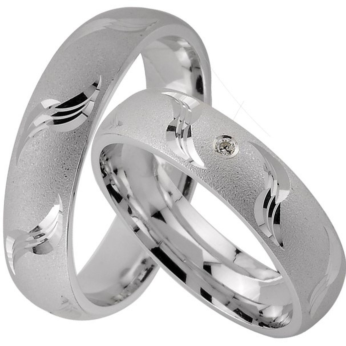 Trauringe123 Trauring Hochzeitsringe Verlobungsringe Trauringe Eheringe Partnerringe mit Stein, Silber 925, J6