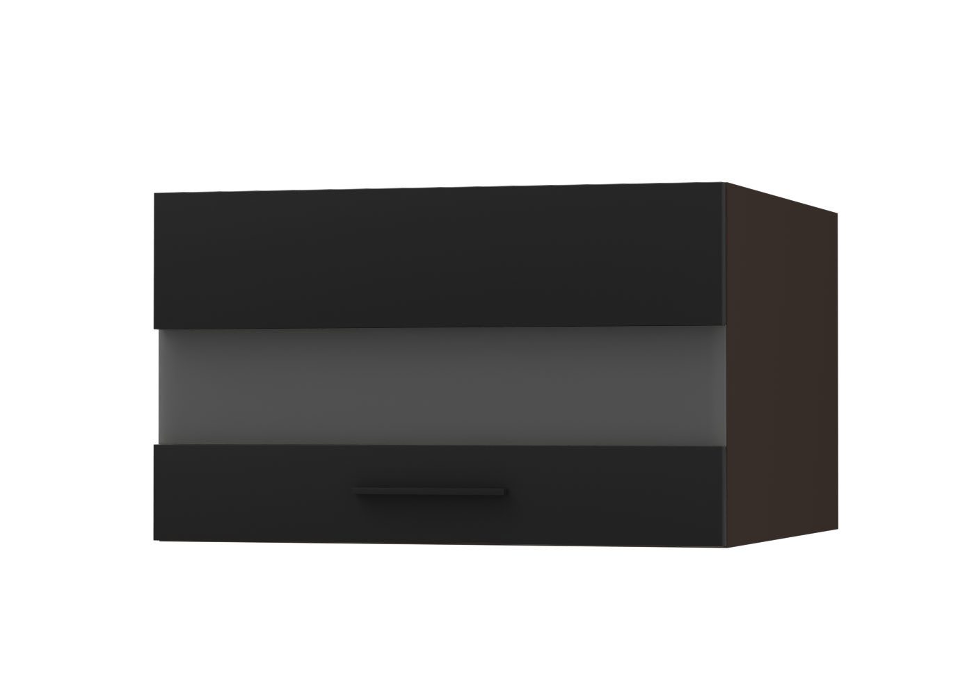 Feldmann-Wohnen Klapphängeschrank Bonn (W4BS/60 LAM, 1 Klappe mit Milchglaseinsatz, innen 1 Fach, 1-St., moderne Optik, MDF Fronten) lava / schwarz matt