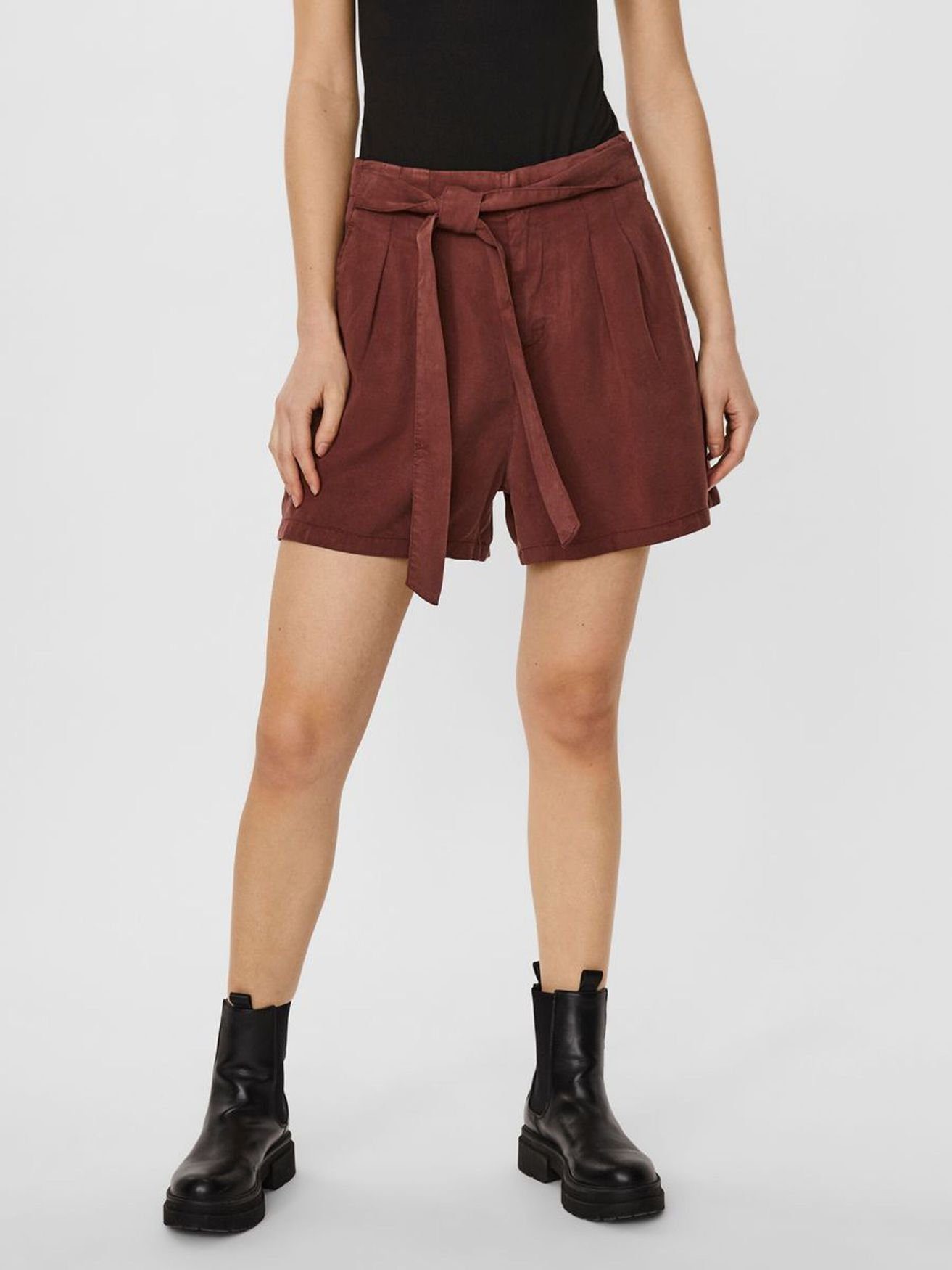 Vero Moda Shorts Kurze Casual Stoff Hose VMMIA (1-tlg) 4084 in Braun-2 | 