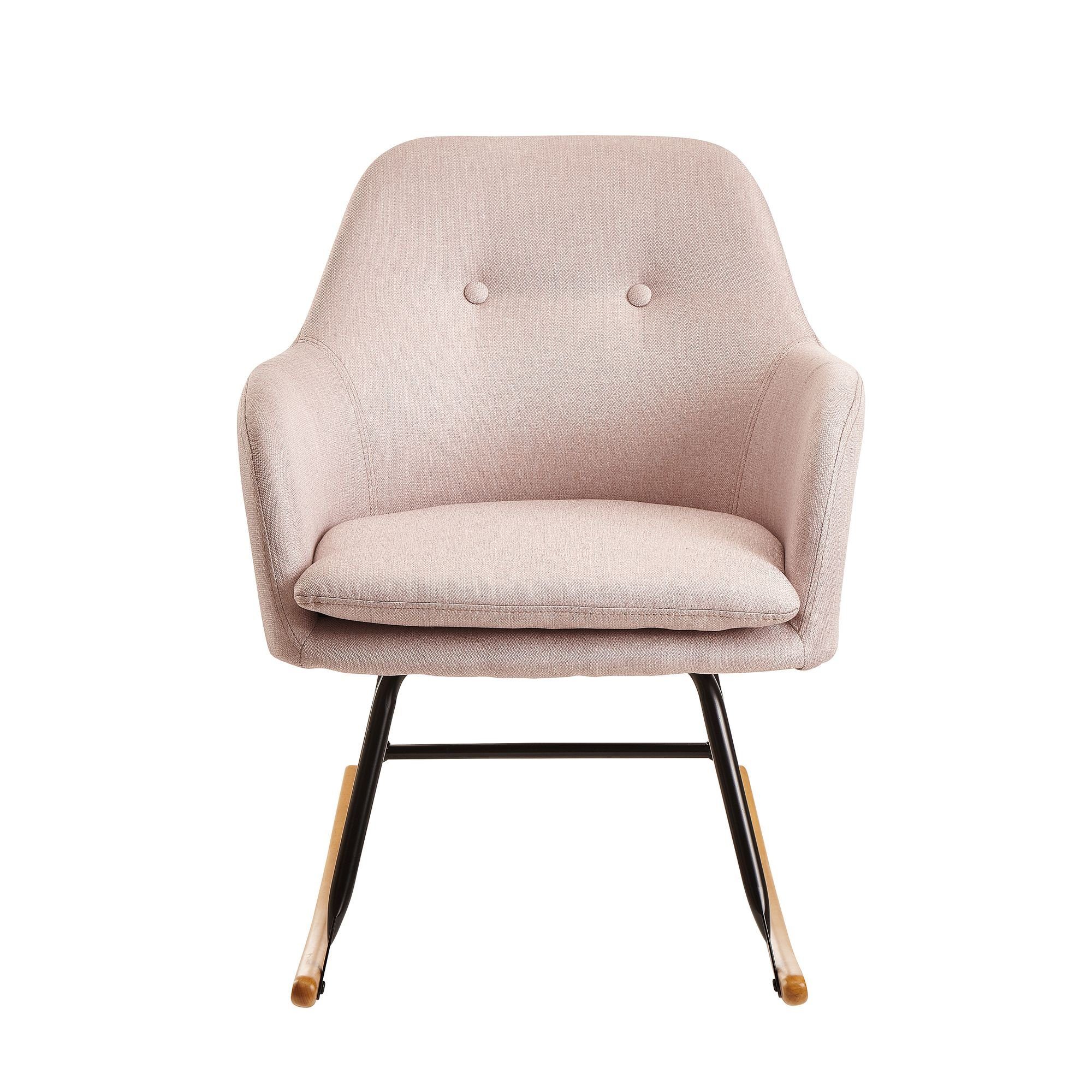 Schaukelstuhl DESIGN Rosa Rosa Skandinavisches | Gemütlicher KADIMA Stuhl: Design, Größe kompakte