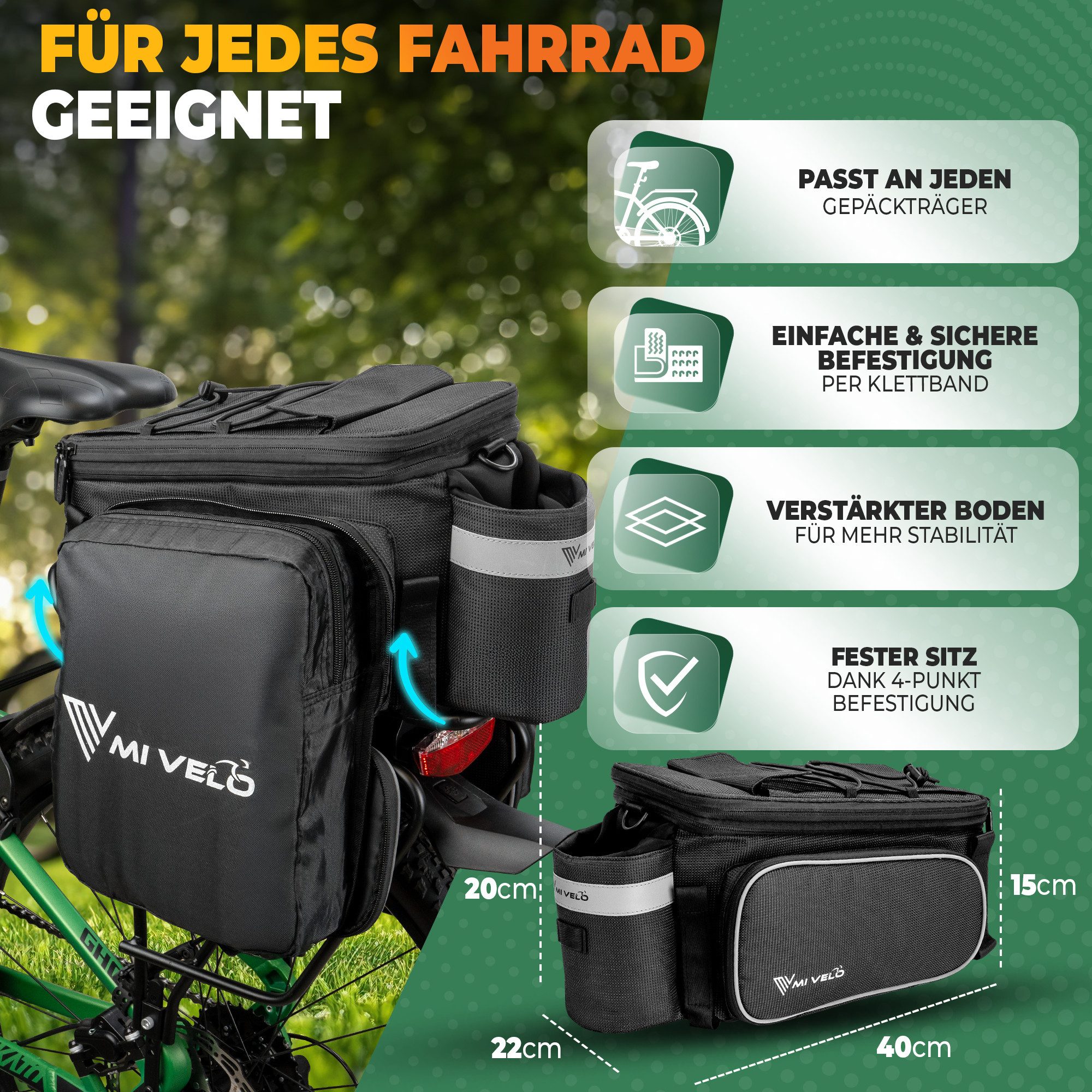 MIVELO Fahrradtasche, wasserabweisend