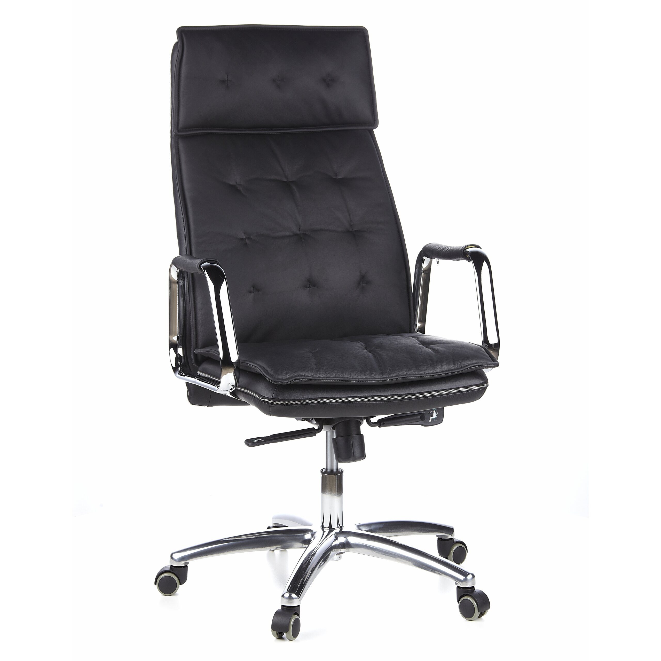 hjh OFFICE Chefsessel Profi Chefsessel Villa 20 Leder mit Armlehnen, Drehstuhl Bürostuhl ergonomisch