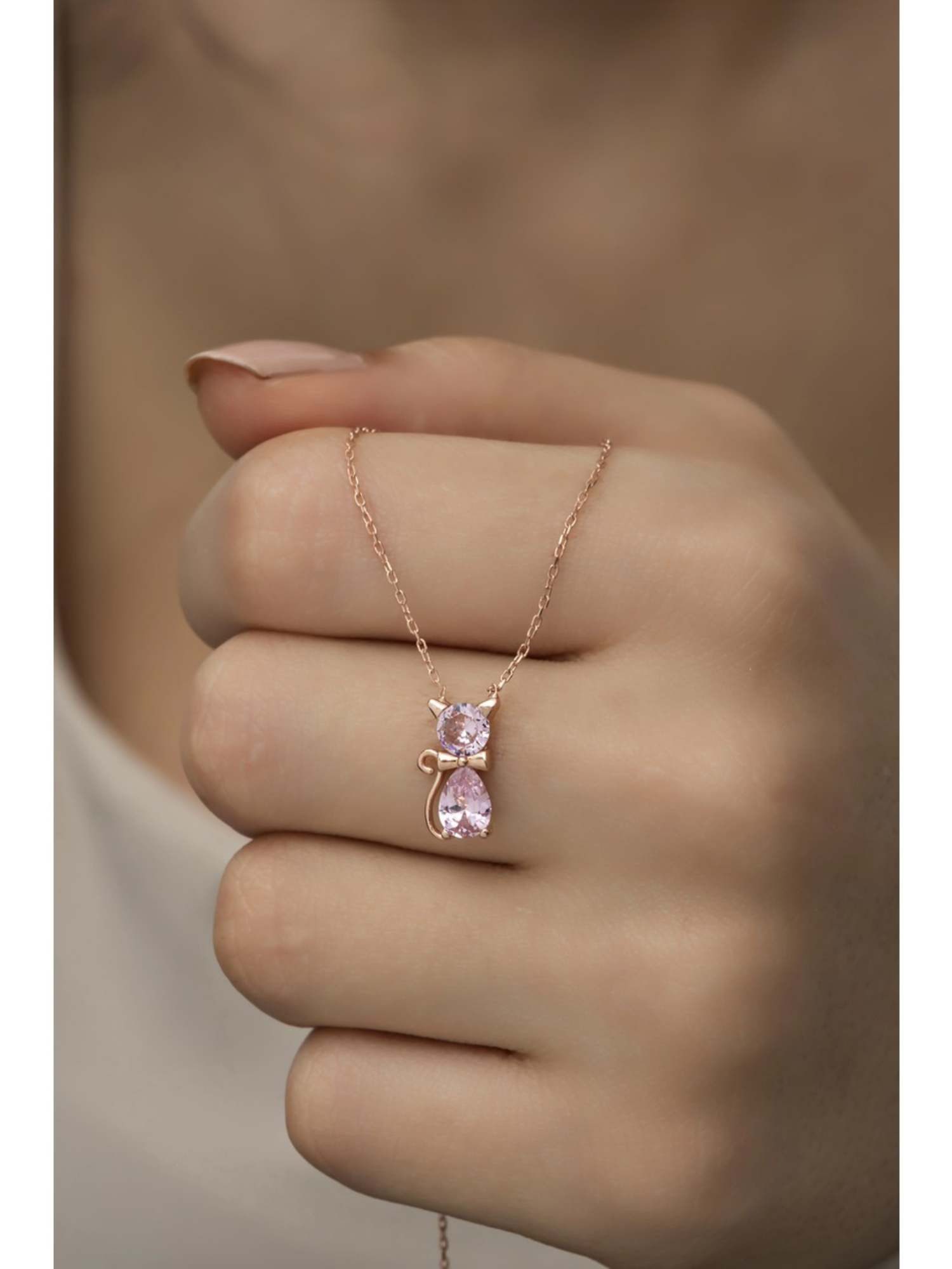 Nisan Kette und Anhänger Set, 925 Sterling Silber Damen Halskette – Katze m günstig online kaufen