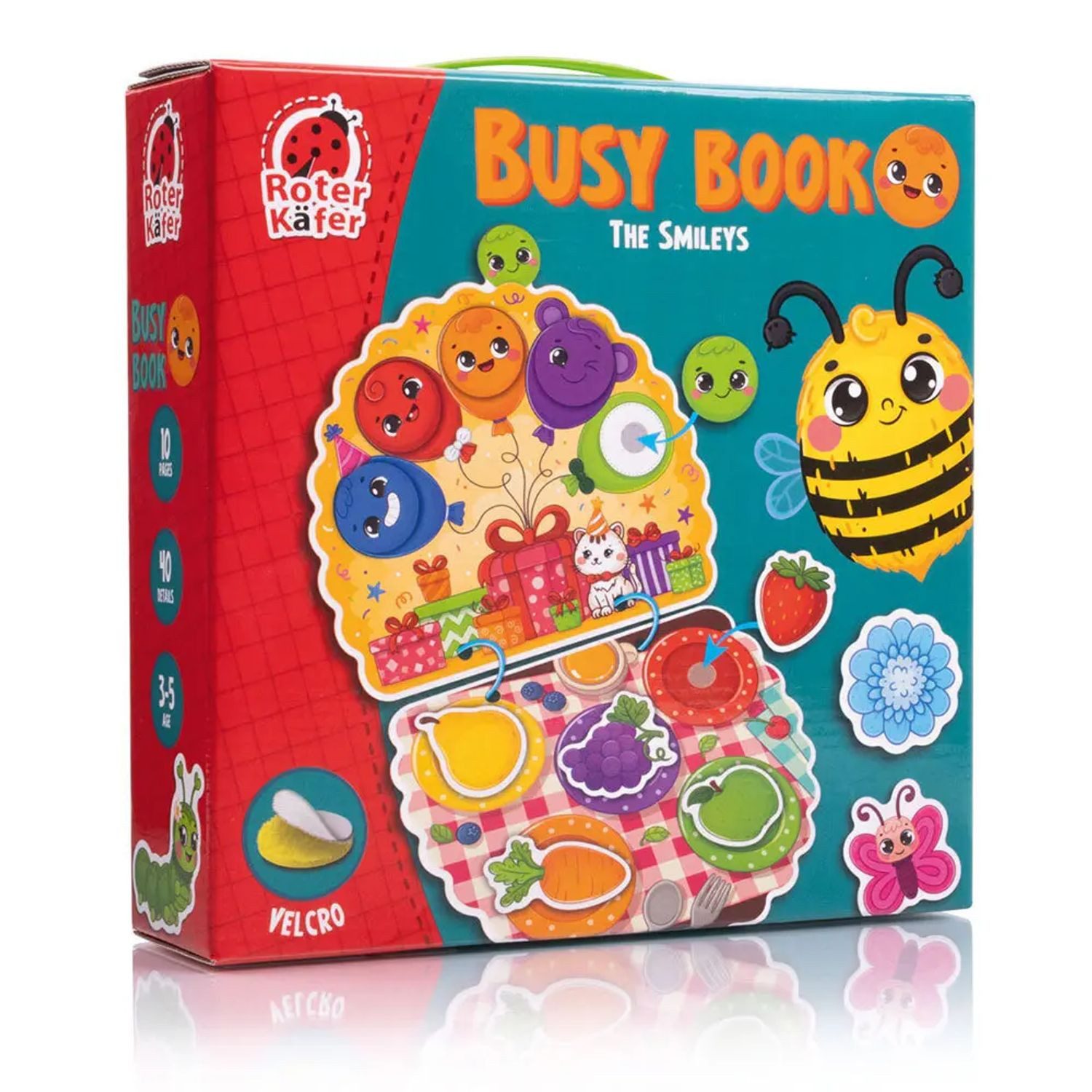 Käfer Spiel Lernspiel Roter Käfer Busy Book mit Klettverschluss Die Smileys...